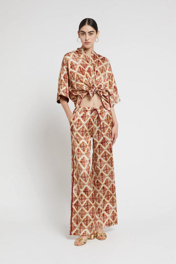 Printed viscose palazzo trousers