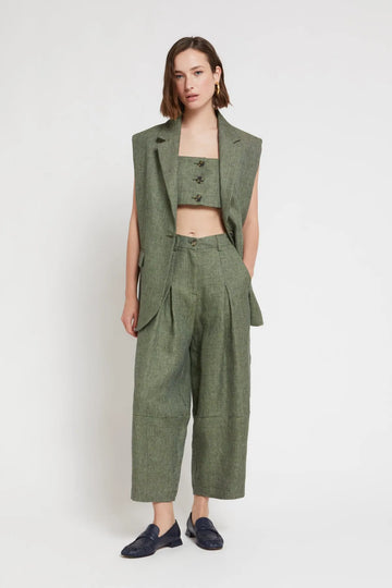 Oversize linen vest