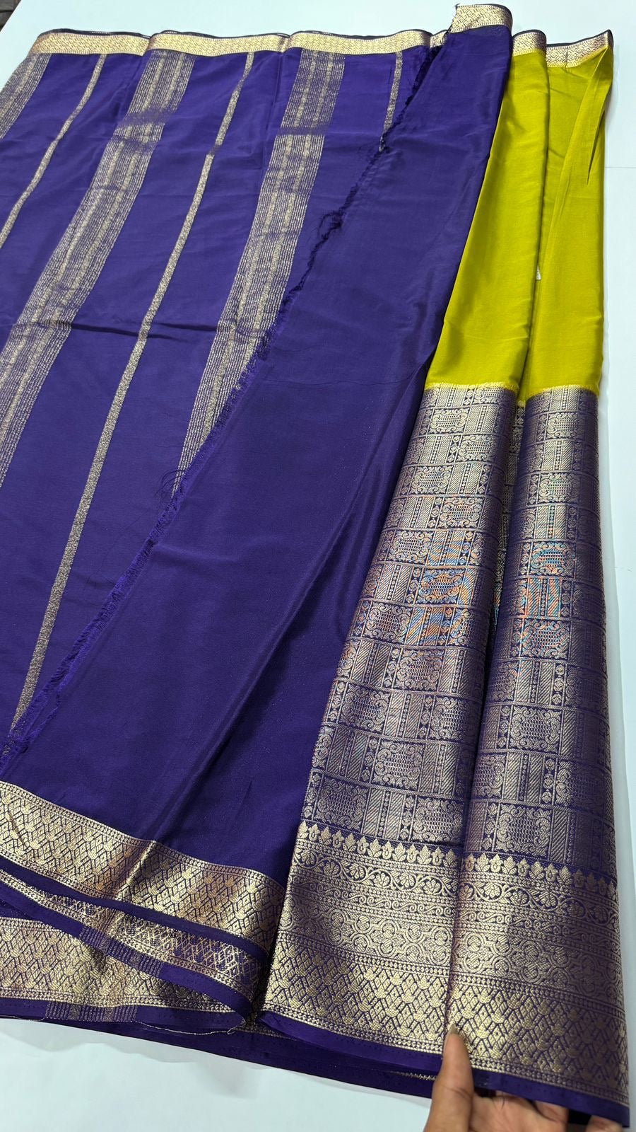 Half n Half Semi Mysore Crepe Silk Saree