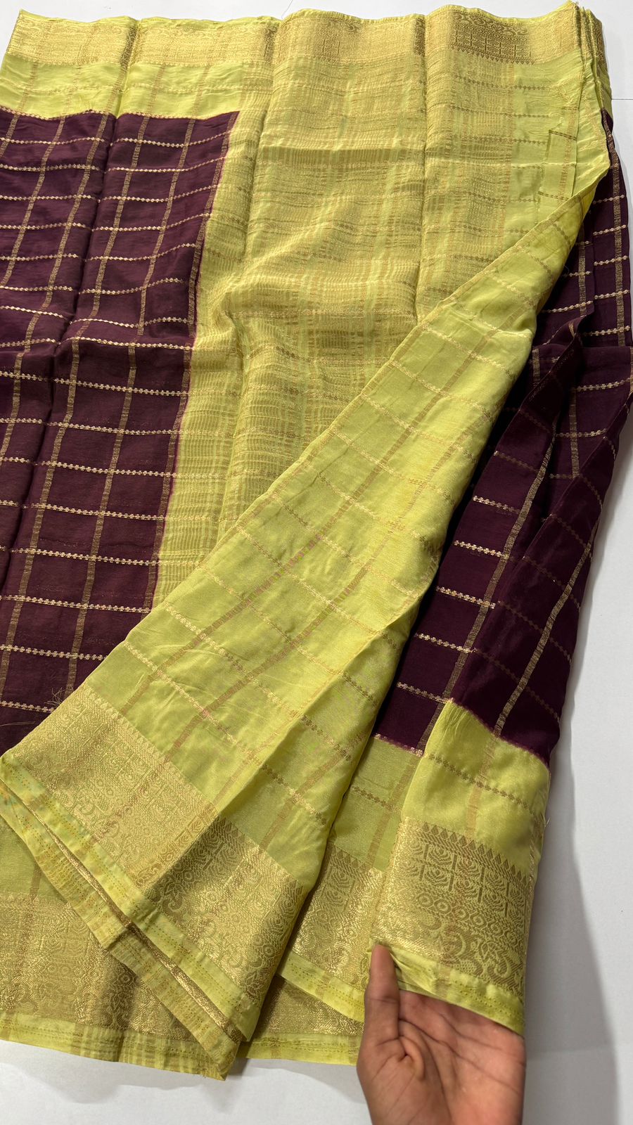 Beautiful Semi Mysore Crepe Chex- VARAHI057