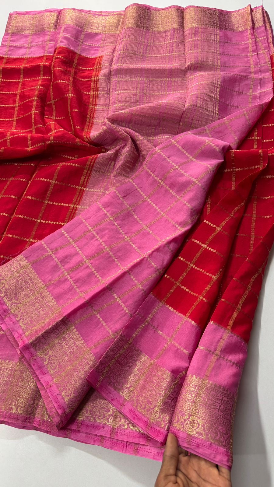 Beautiful Semi Mysore Crepe Chex- VARAHI057