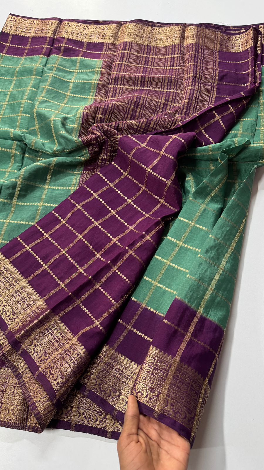 Beautiful Semi Mysore Crepe Chex- VARAHI057