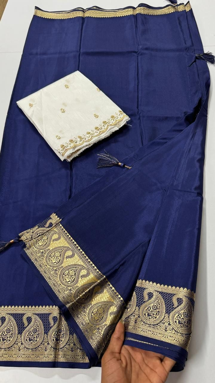 Mysore crepe mango border washable