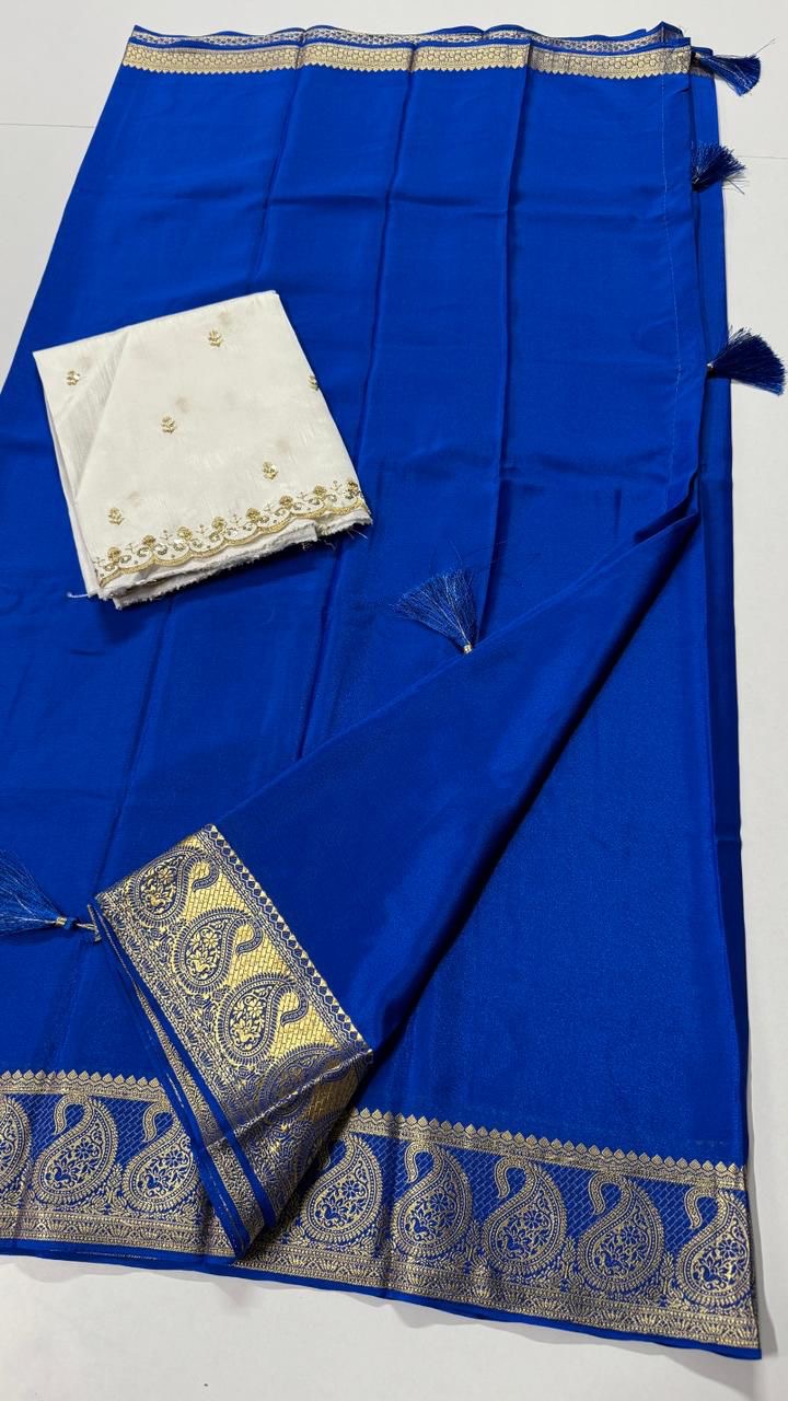 Mysore crepe mango border washable