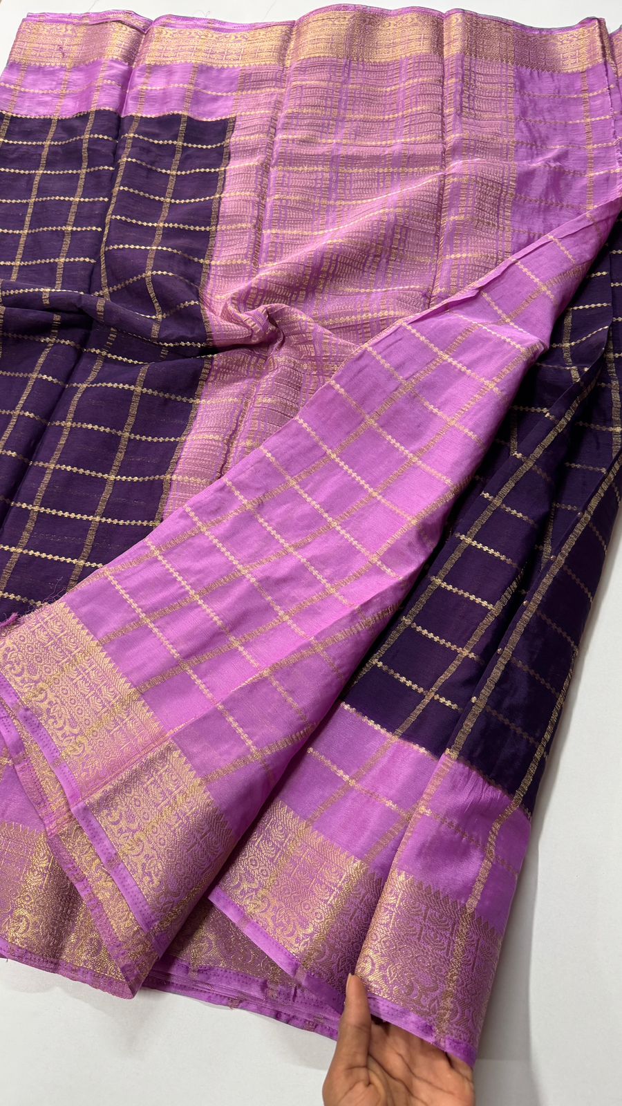 Beautiful Semi Mysore Crepe Chex- VARAHI057