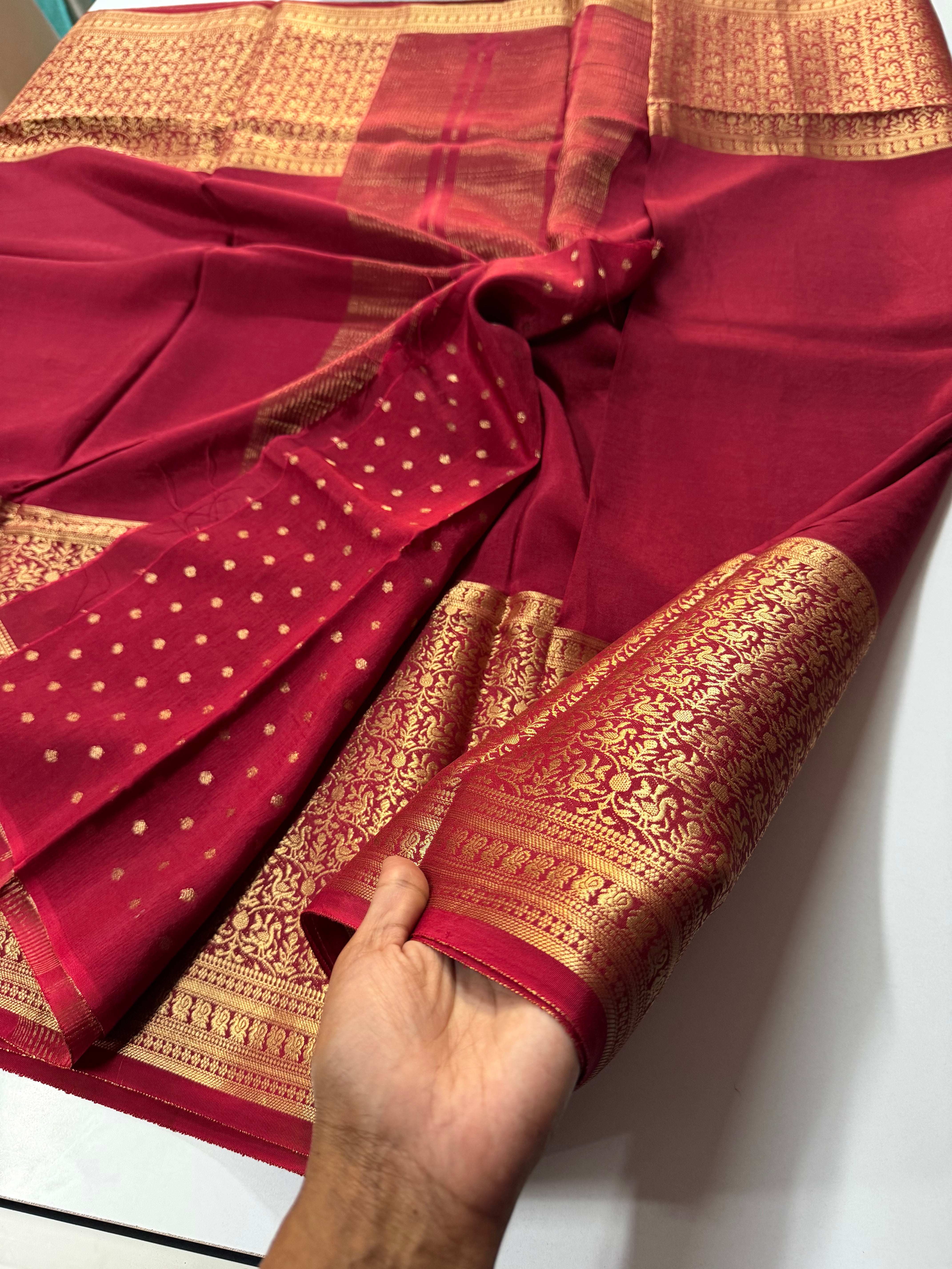 Peacock gold zari woven Pure Viscose Saree-VARAHI099