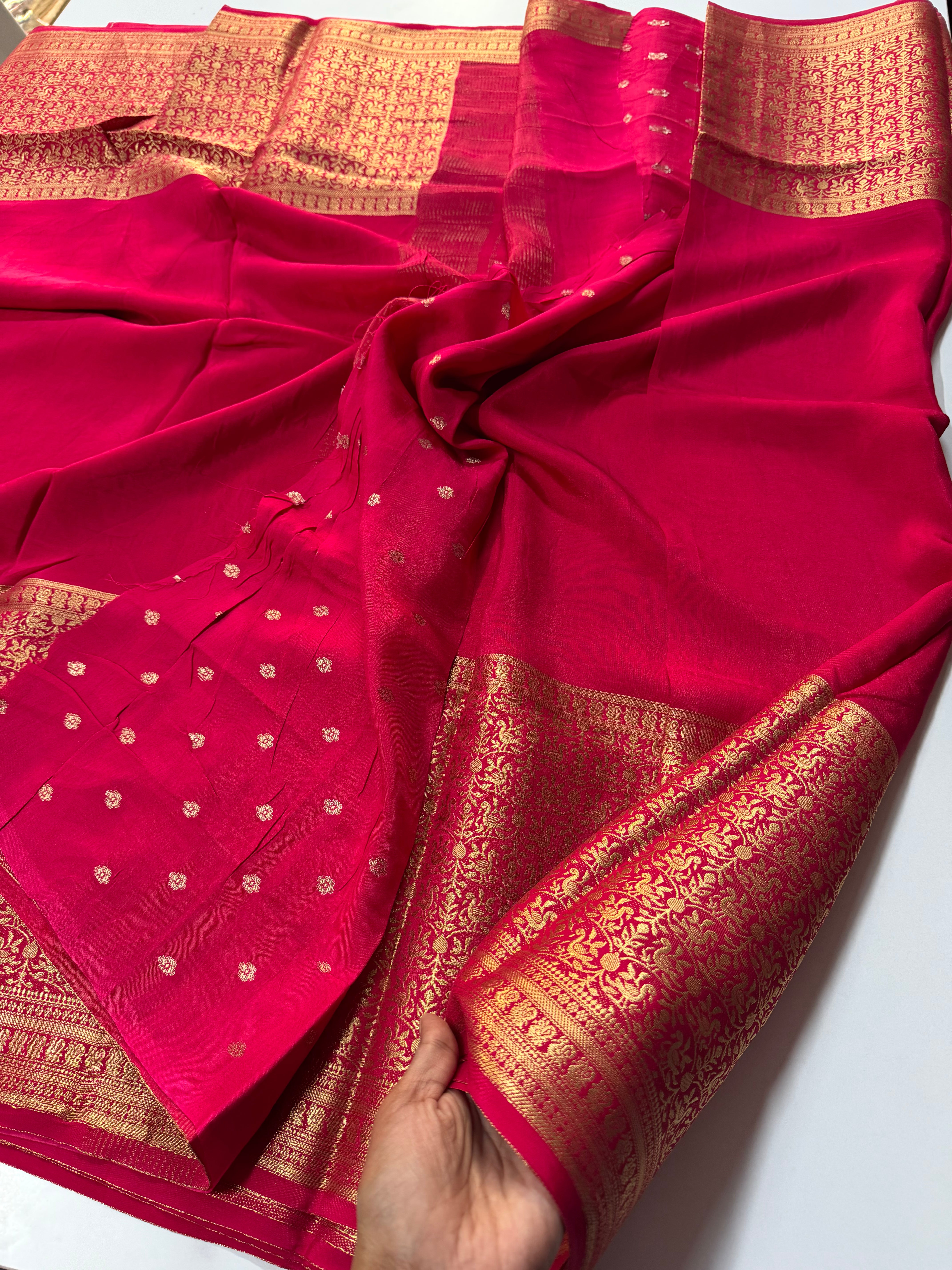 Peacock gold zari woven Pure Viscose Saree-VARAHI099