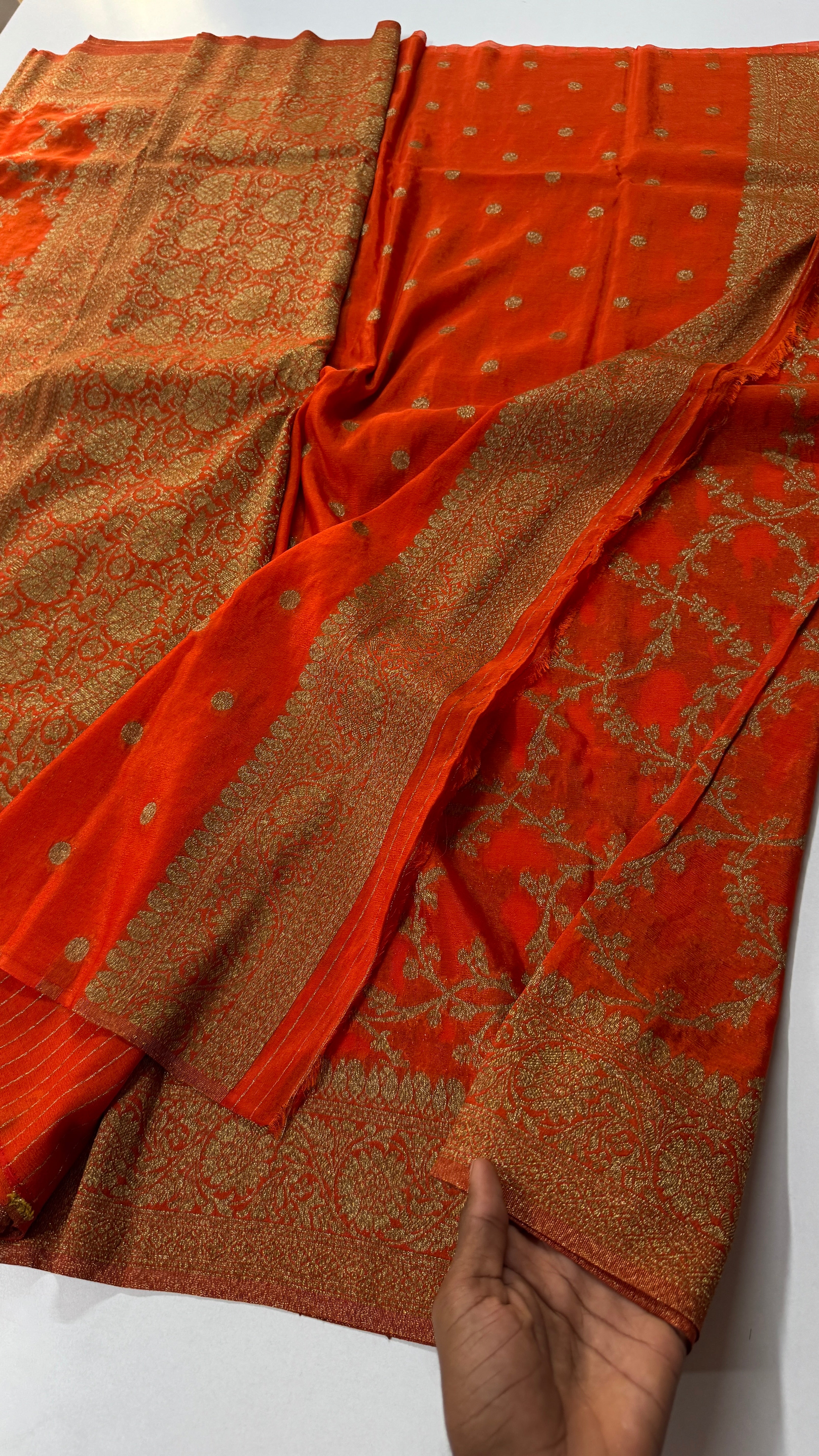Khadi Georgette Jaal Saree-VARAHI060
