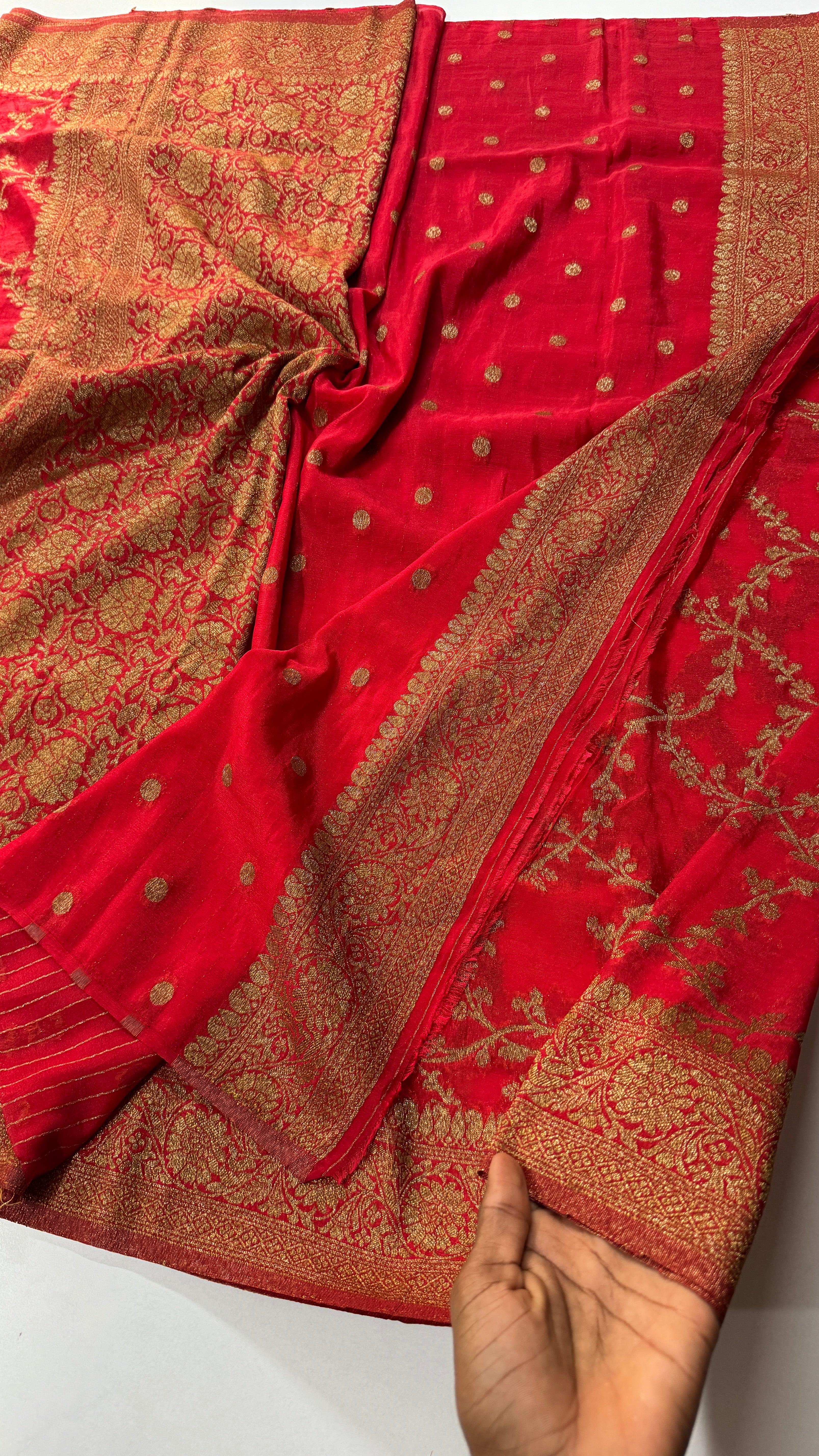 Khadi Georgette Jaal Saree-VARAHI060