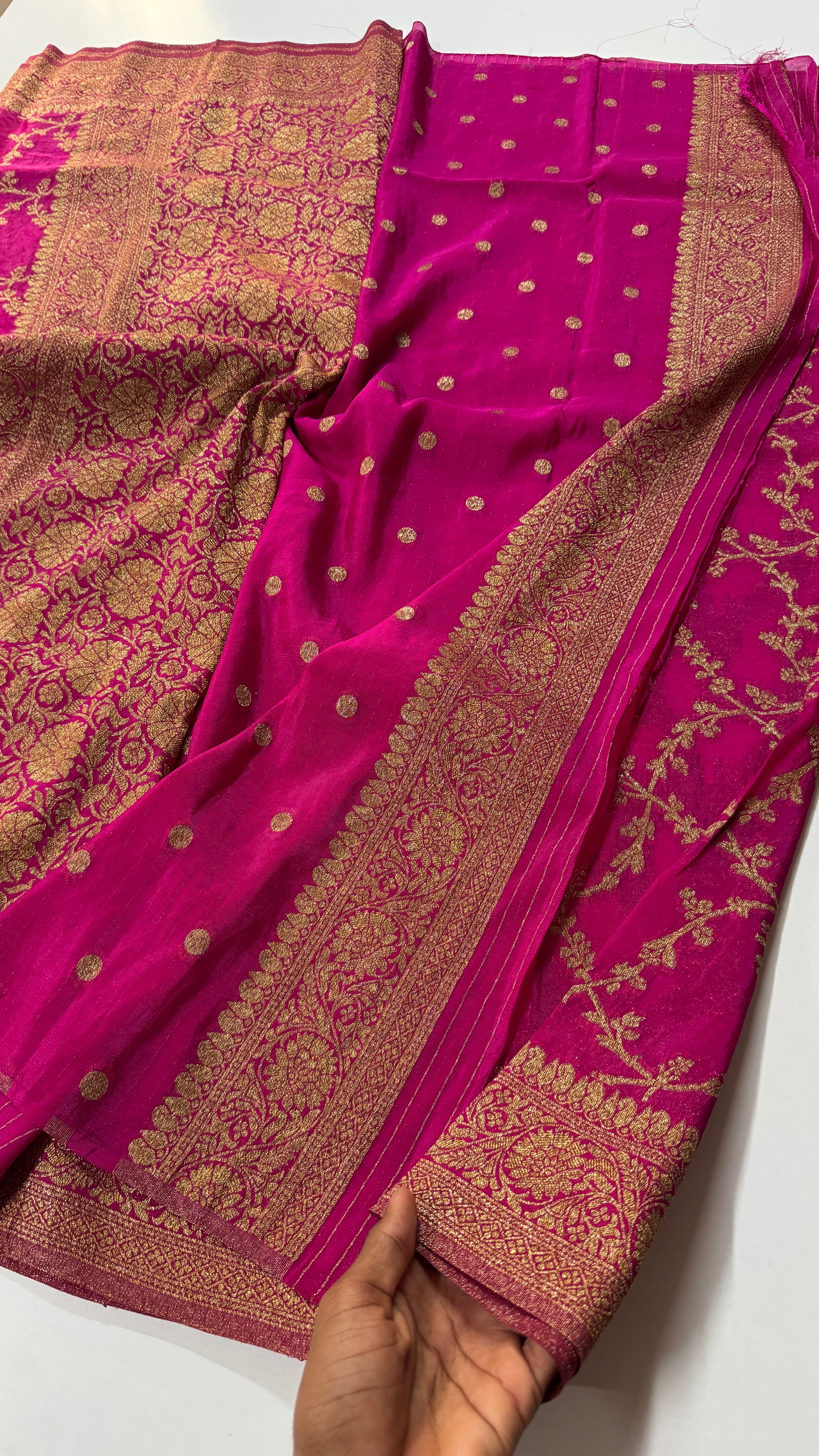 Khadi Georgette Jaal Saree-VARAHI060