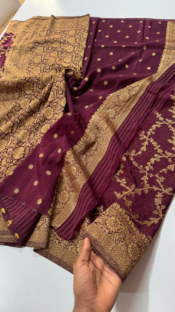 Khadi Georgette Jaal Saree-VARAHI060