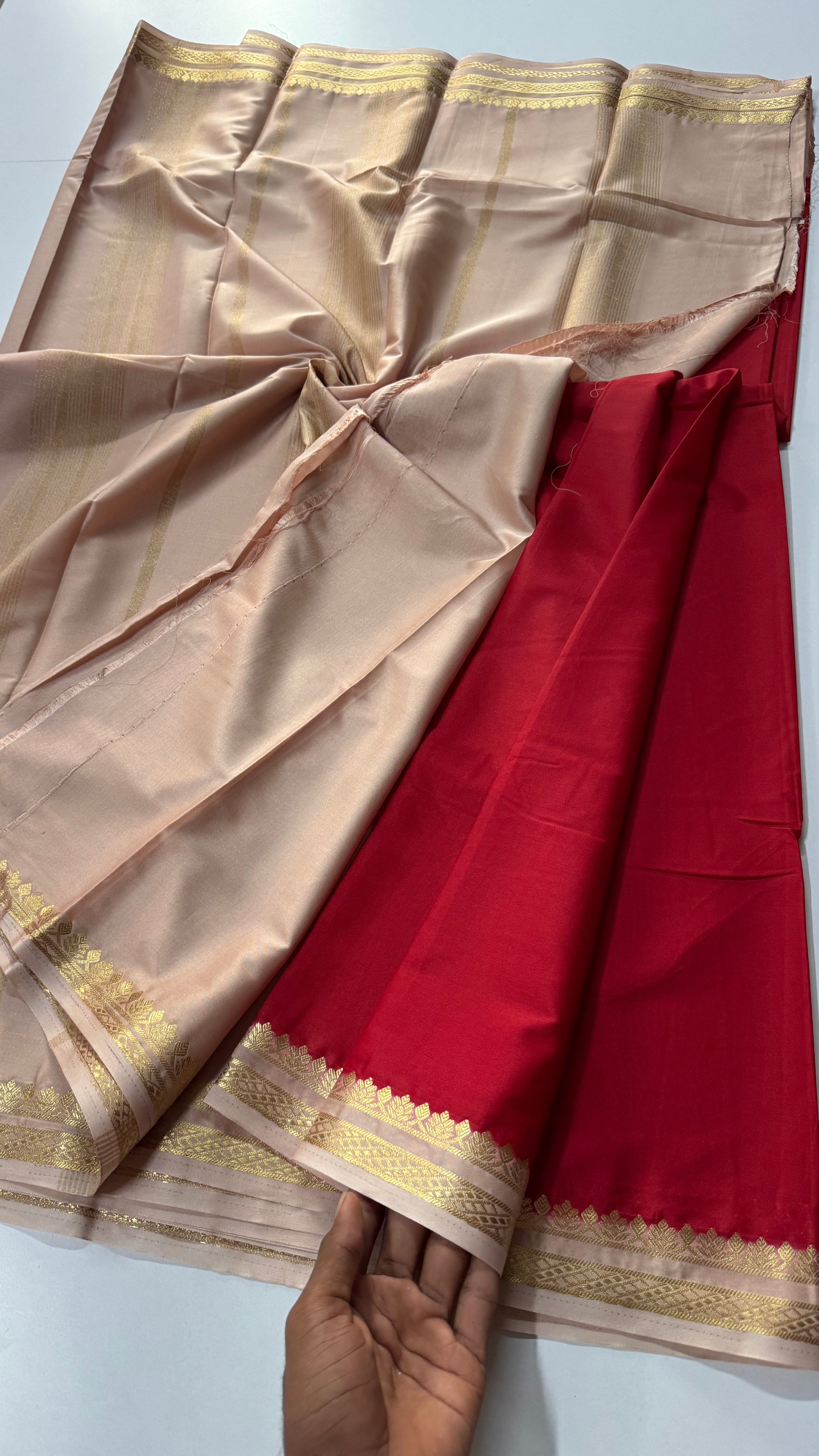 1 Inch Semi Mysore Crepe Silk Saree-VARAHI66
