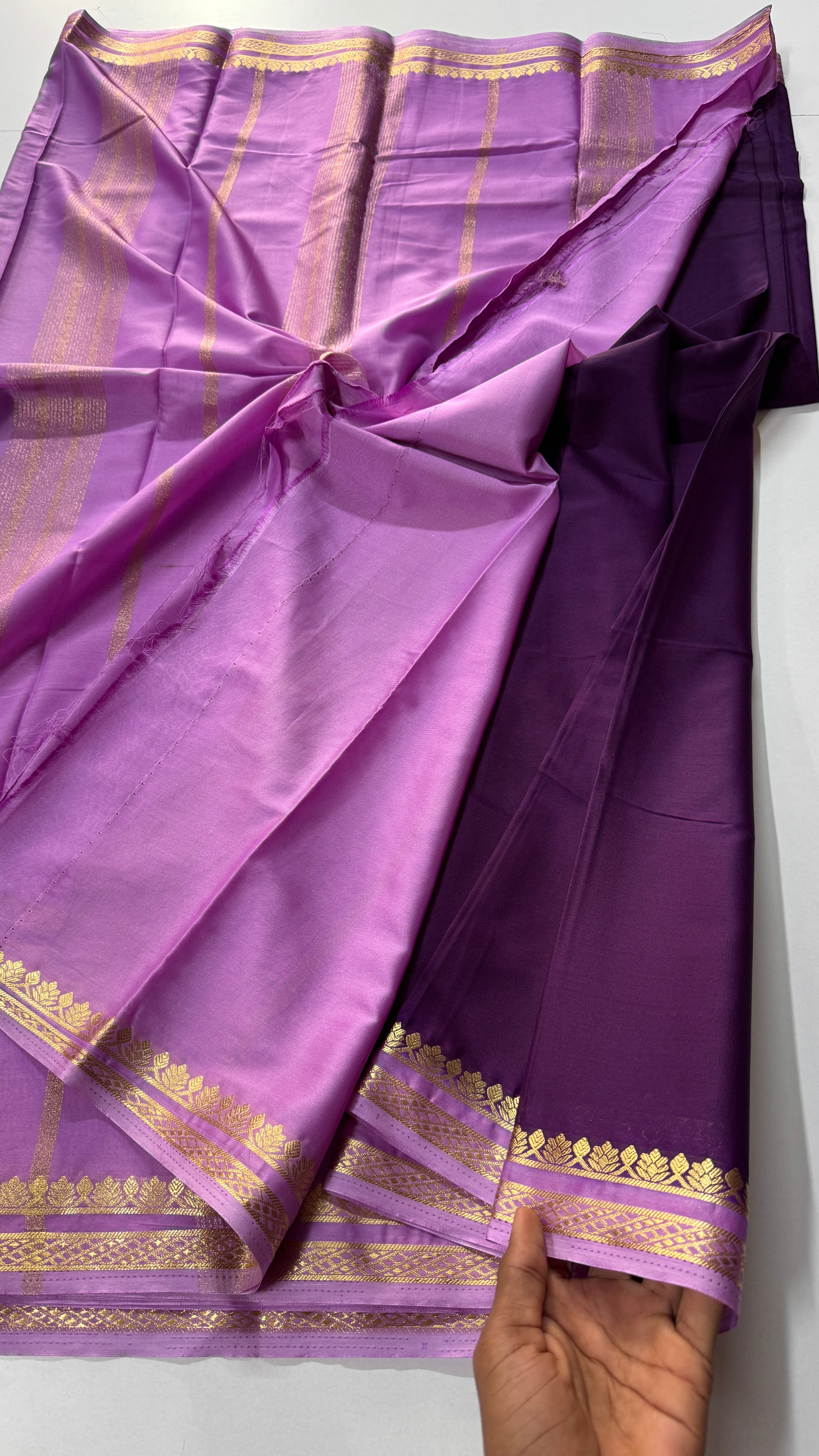 1 Inch Semi Mysore Crepe Silk Saree-VARAHI66