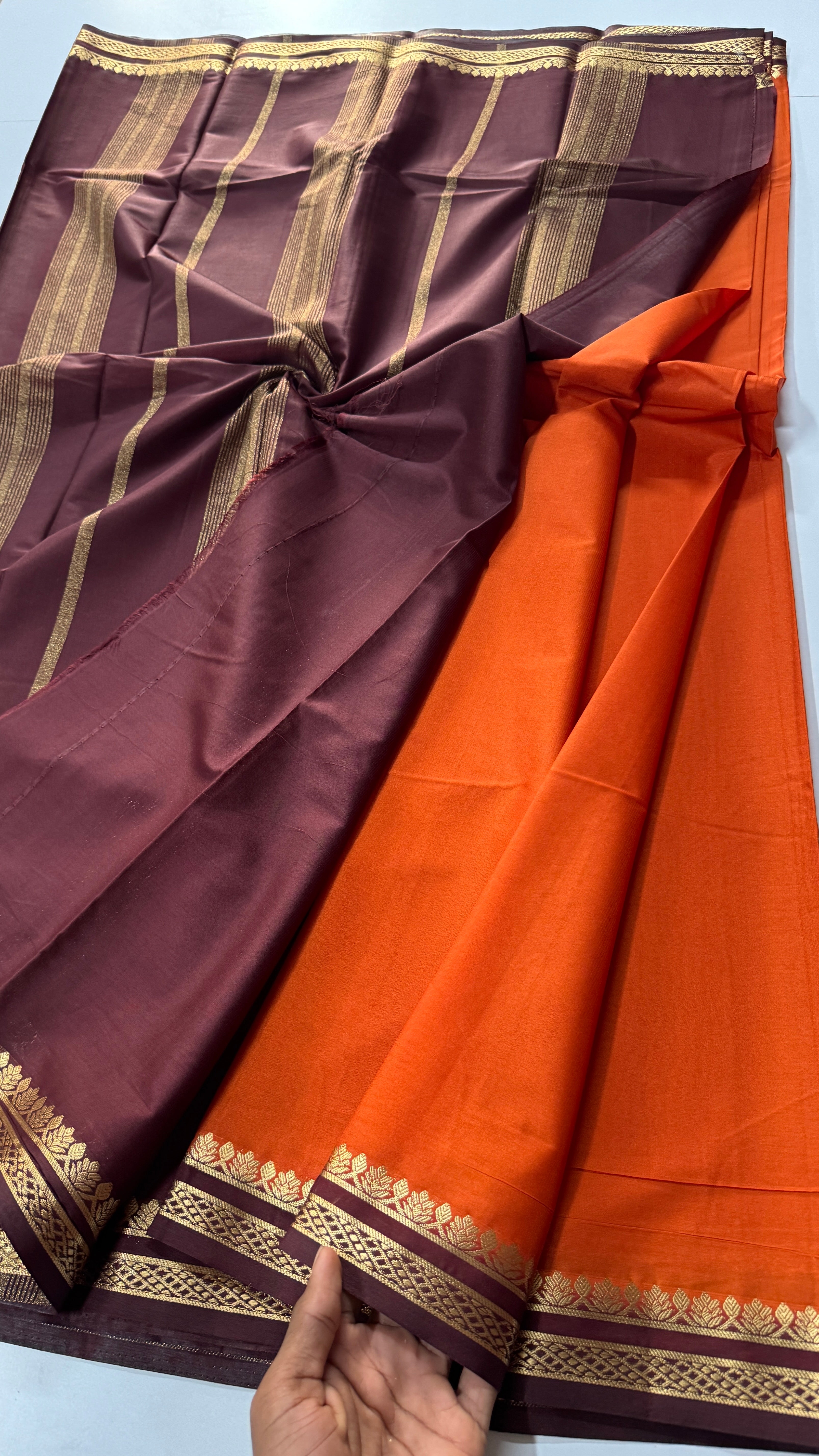 1 Inch Semi Mysore Crepe Silk Saree-VARAHI66