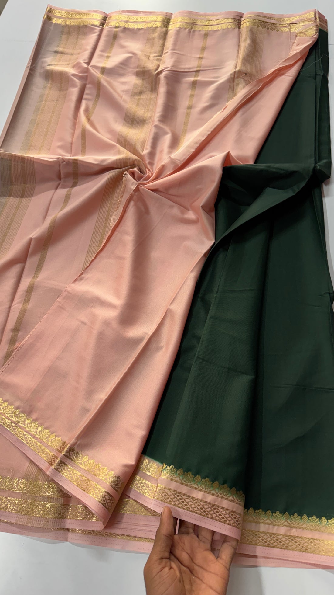 1 Inch Semi Mysore Crepe Silk Saree-VARAHI66