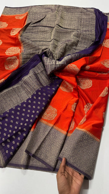 Georgette Crepe Rose Butta Saree-VARAHI088