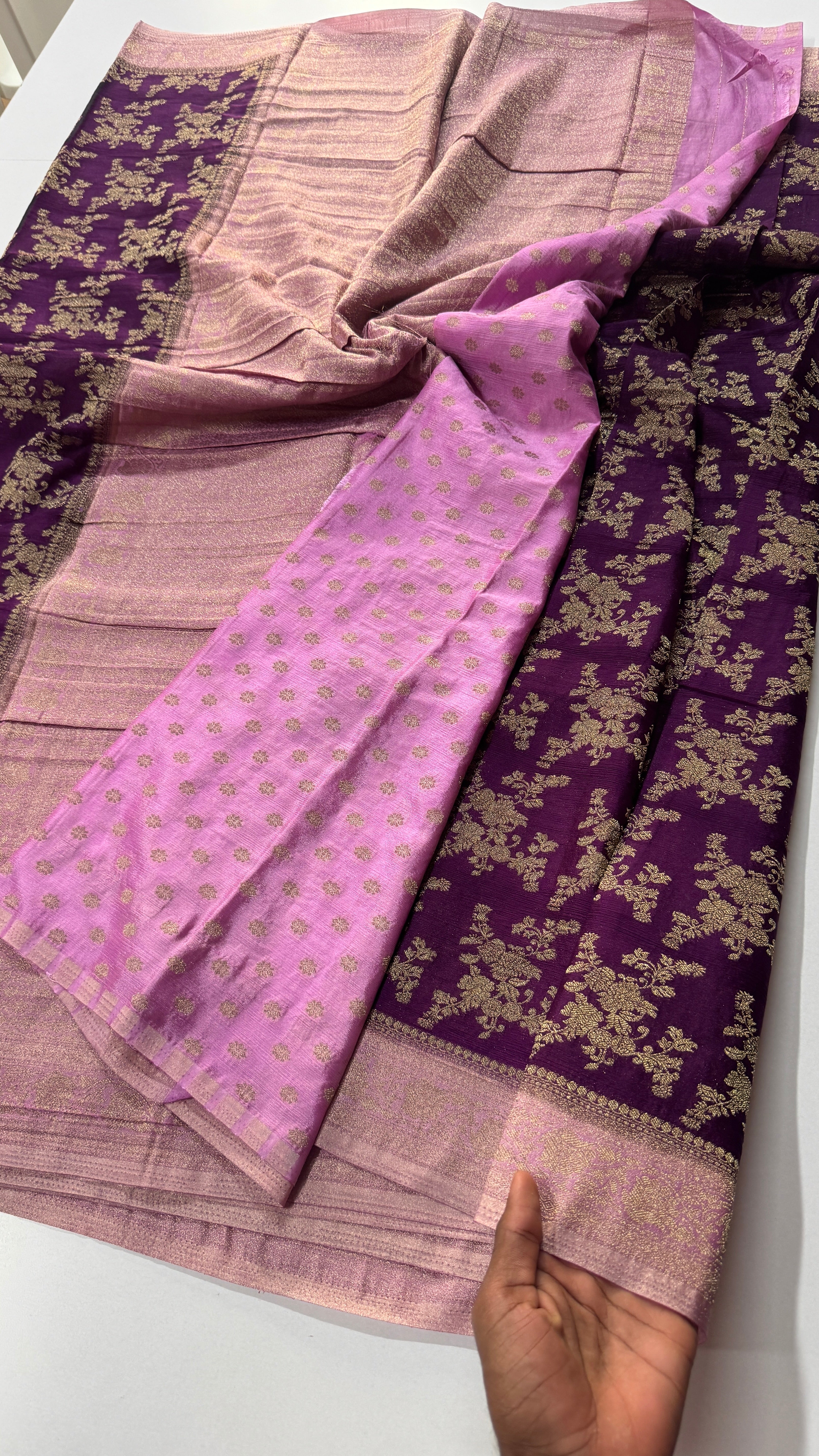 Georgette Crepe Jaal Saree-VARAHI086