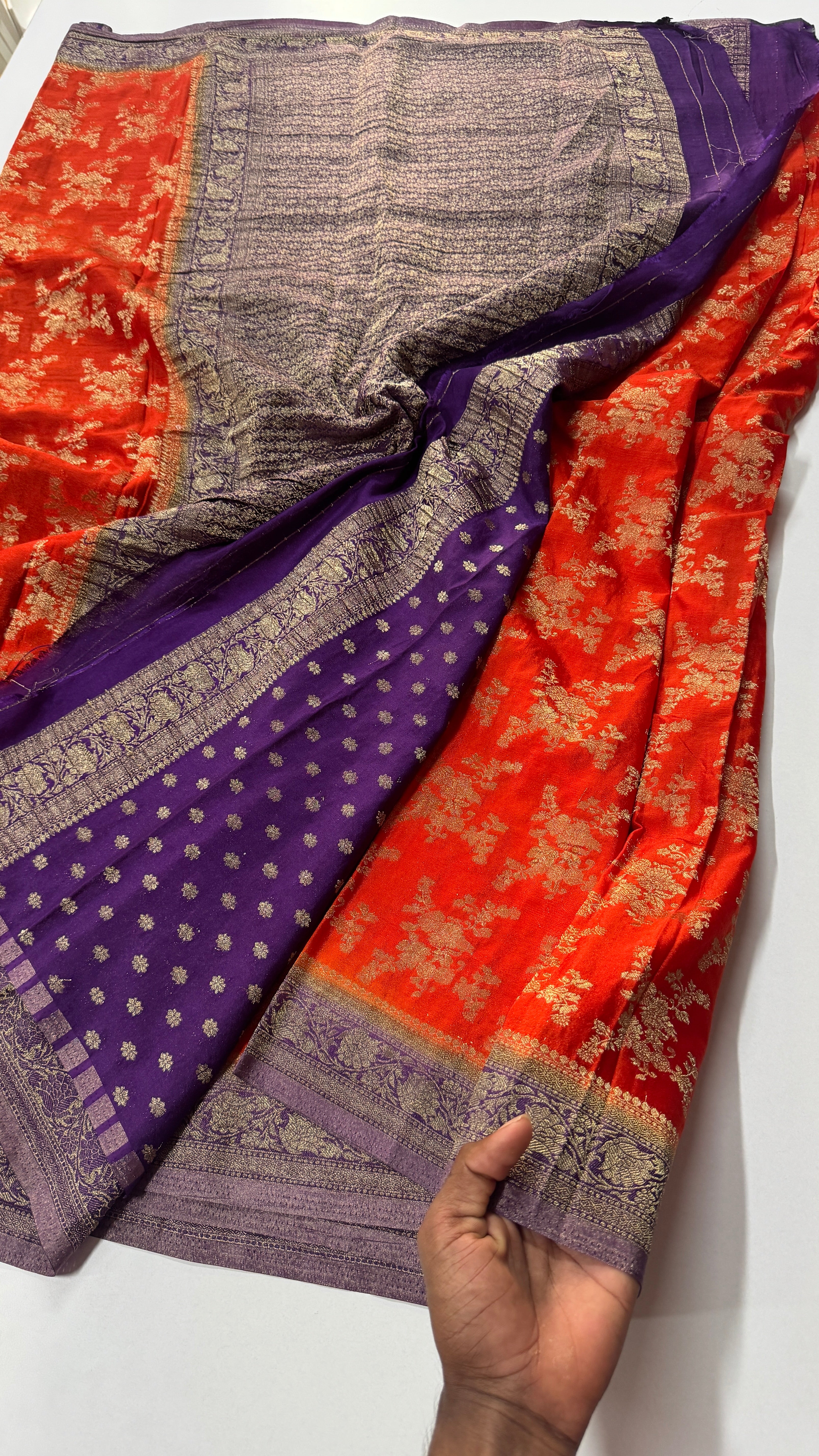 Georgette Crepe Jaal Saree-VARAHI086