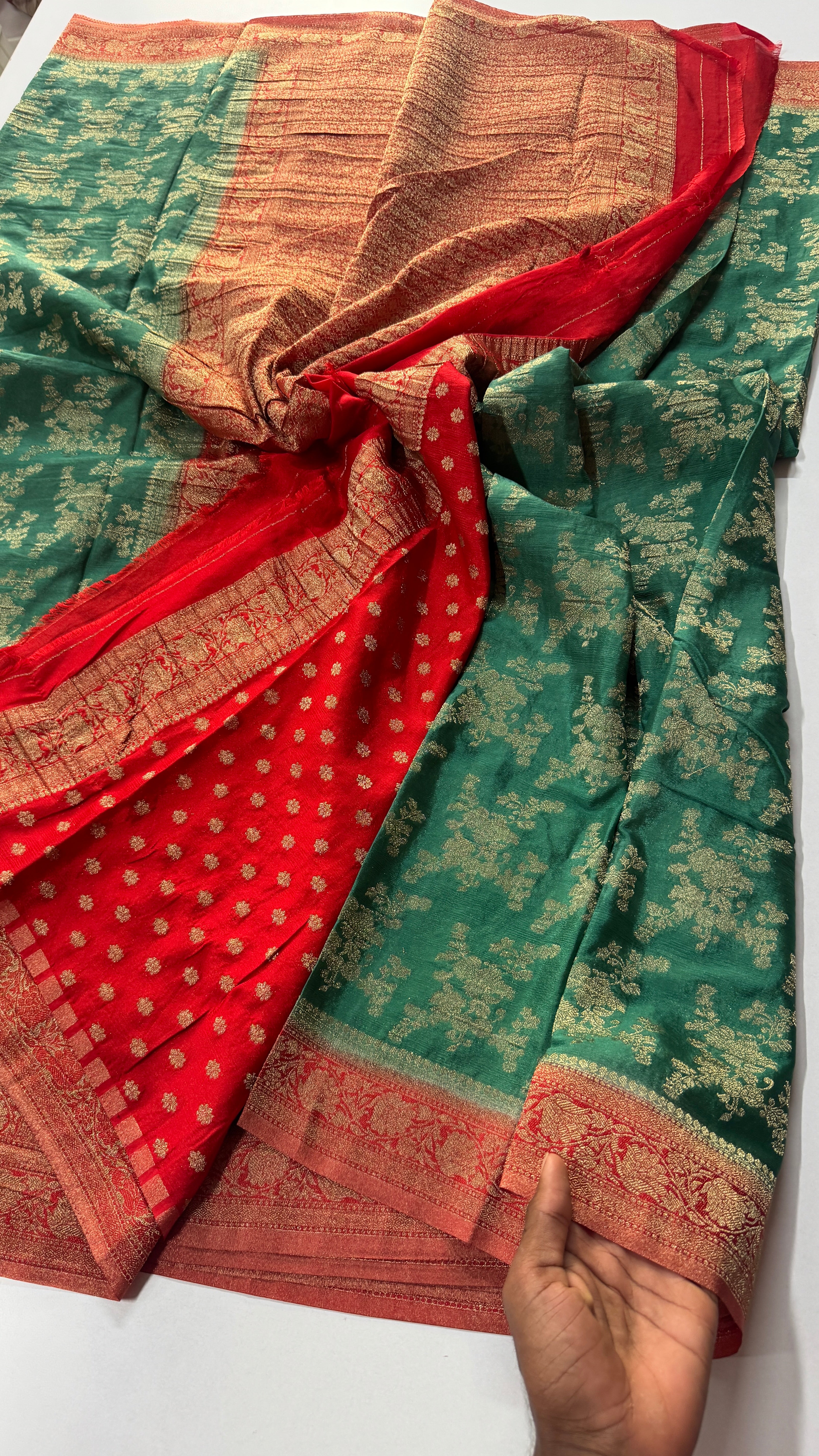 Georgette Crepe Jaal Saree-VARAHI086