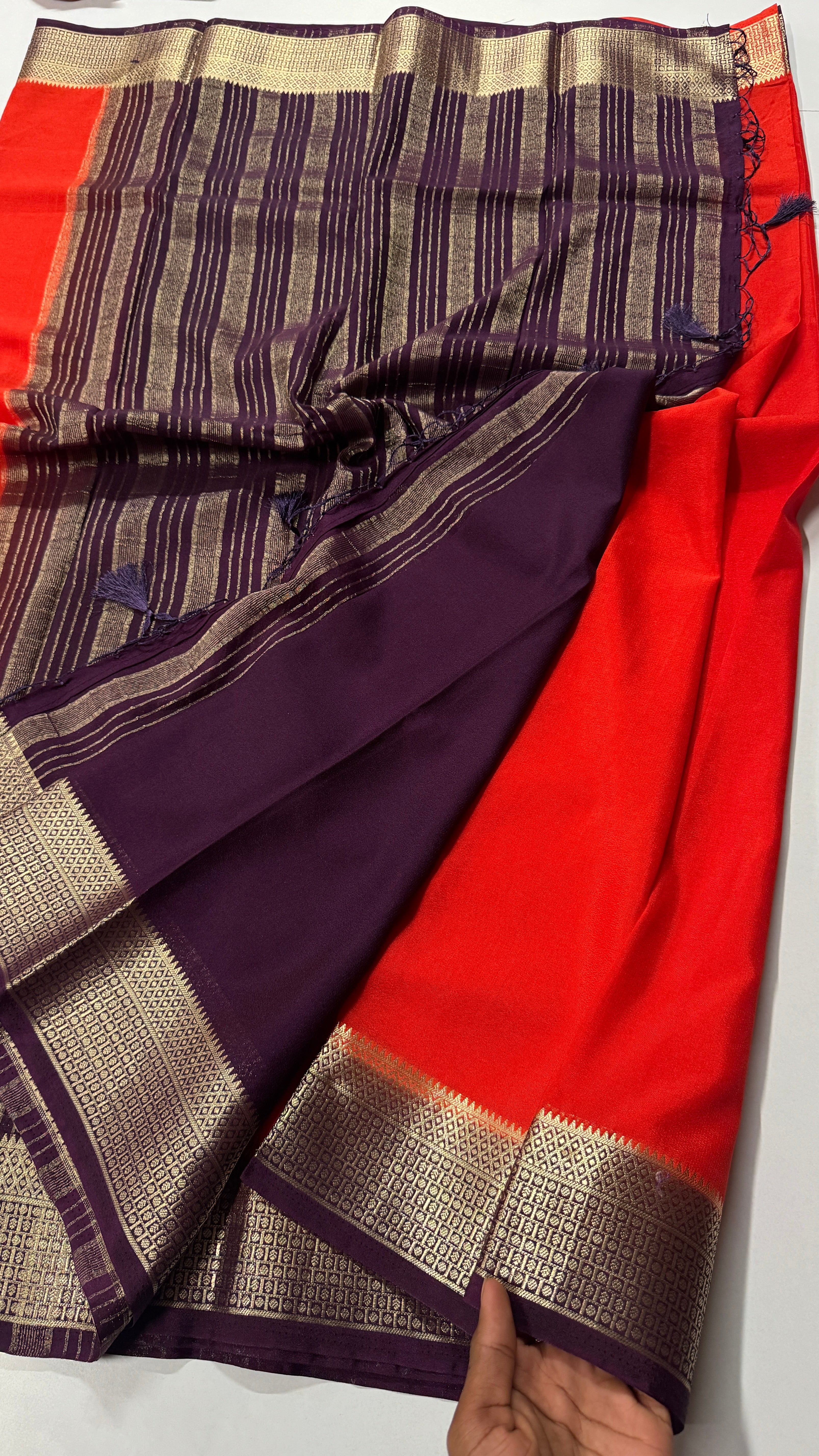 Super premium quality Semi Mysore Crepe Silk-VARAHI092