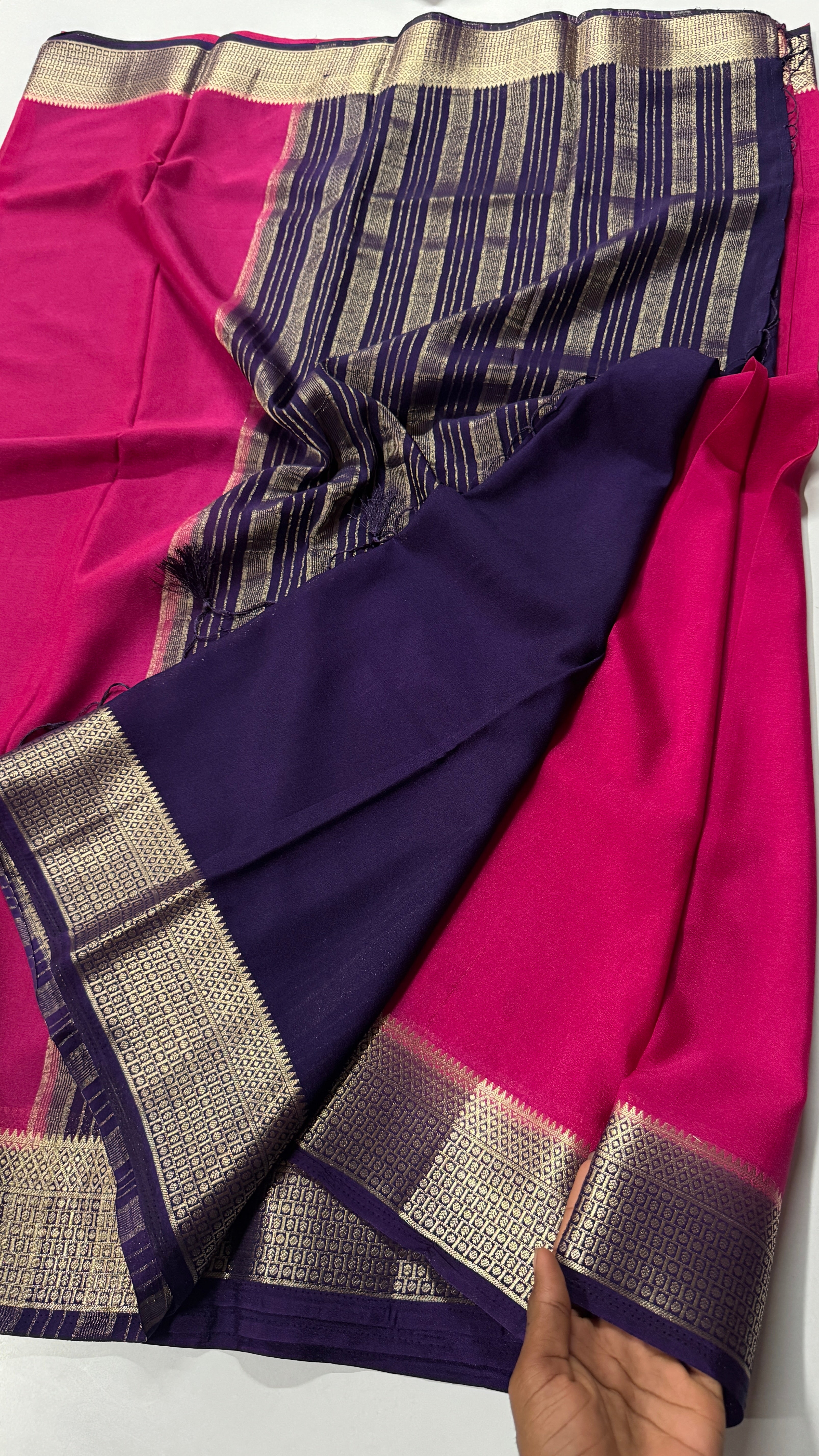 Super premium quality Semi Mysore Crepe Silk-VARAHI092