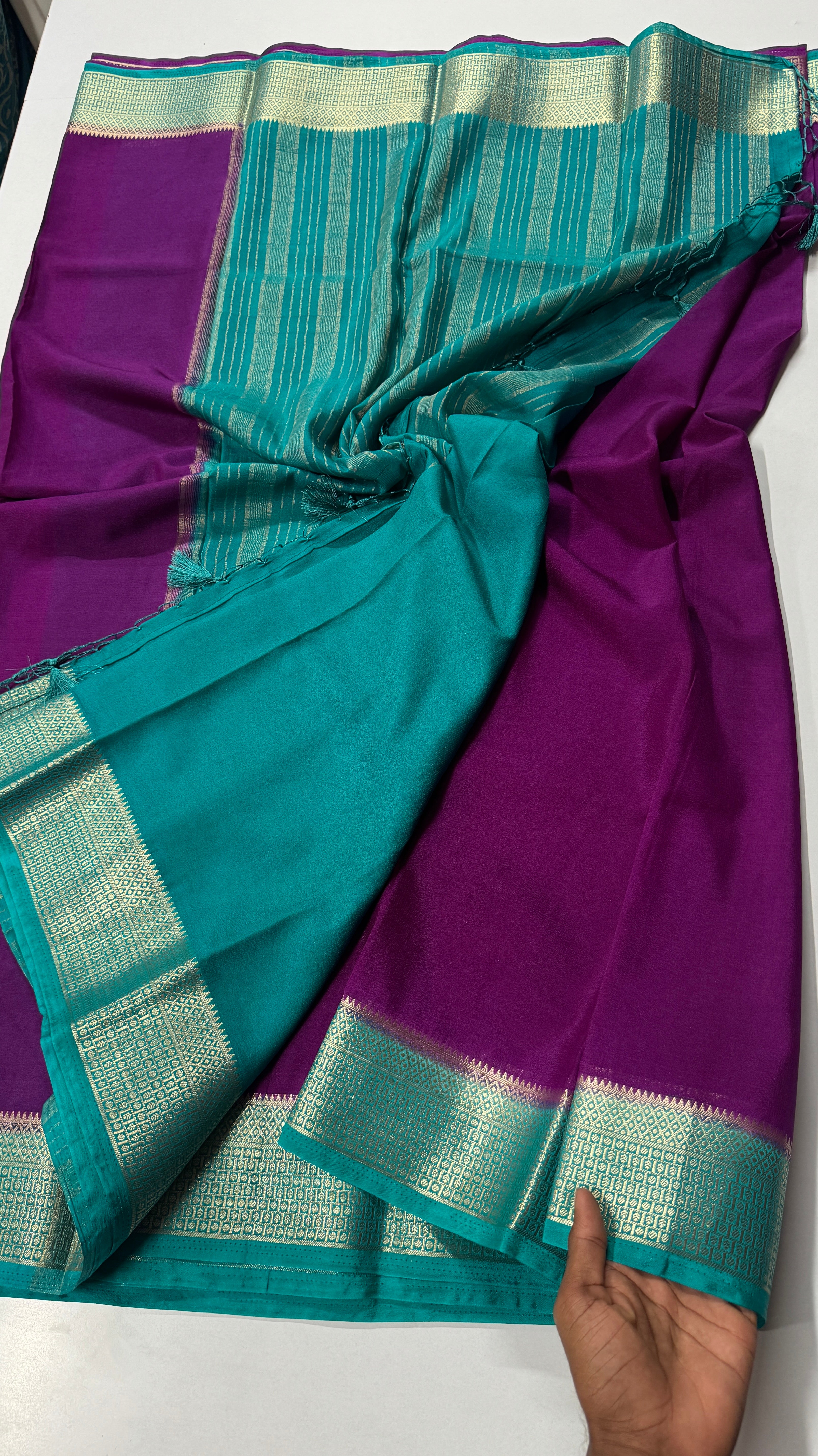 Super premium quality Semi Mysore Crepe Silk-VARAHI092