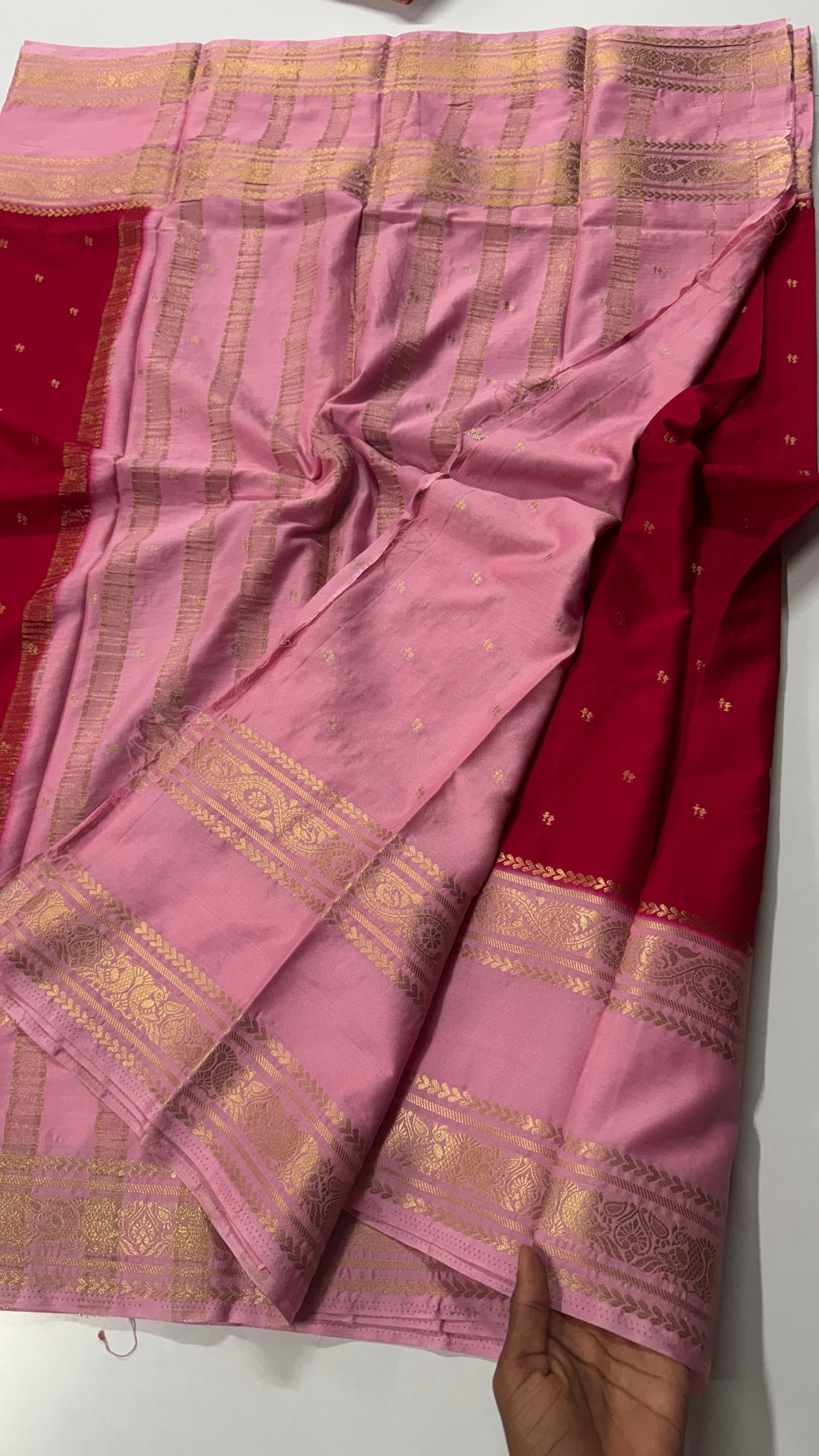 Semi Mysore crepe silk adorned with elegant peacock bentex-VARAHI102