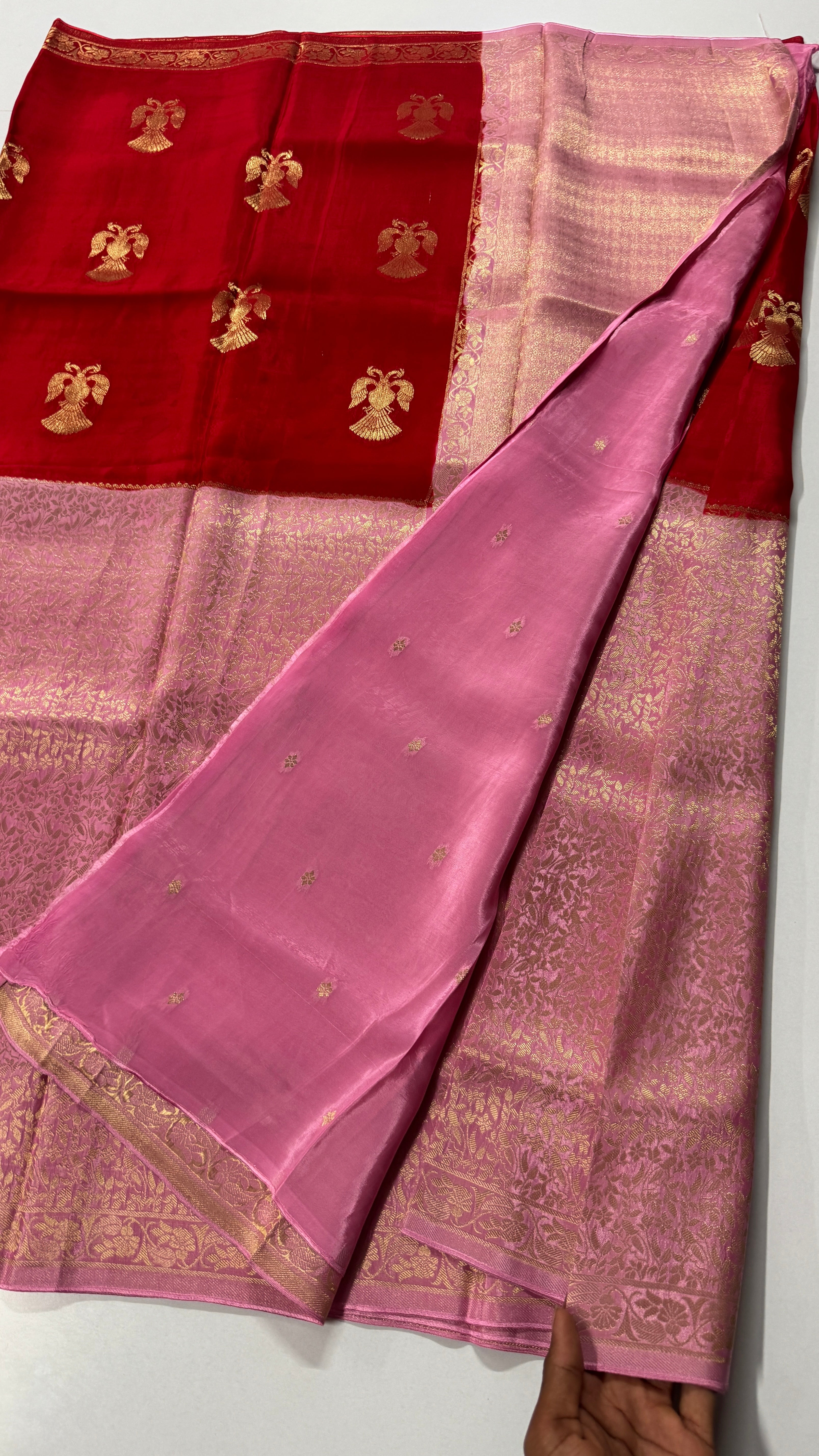 Pure Viscose Ganda Berunda & Jaal Pattern Half N Half Saree - VARAHI113