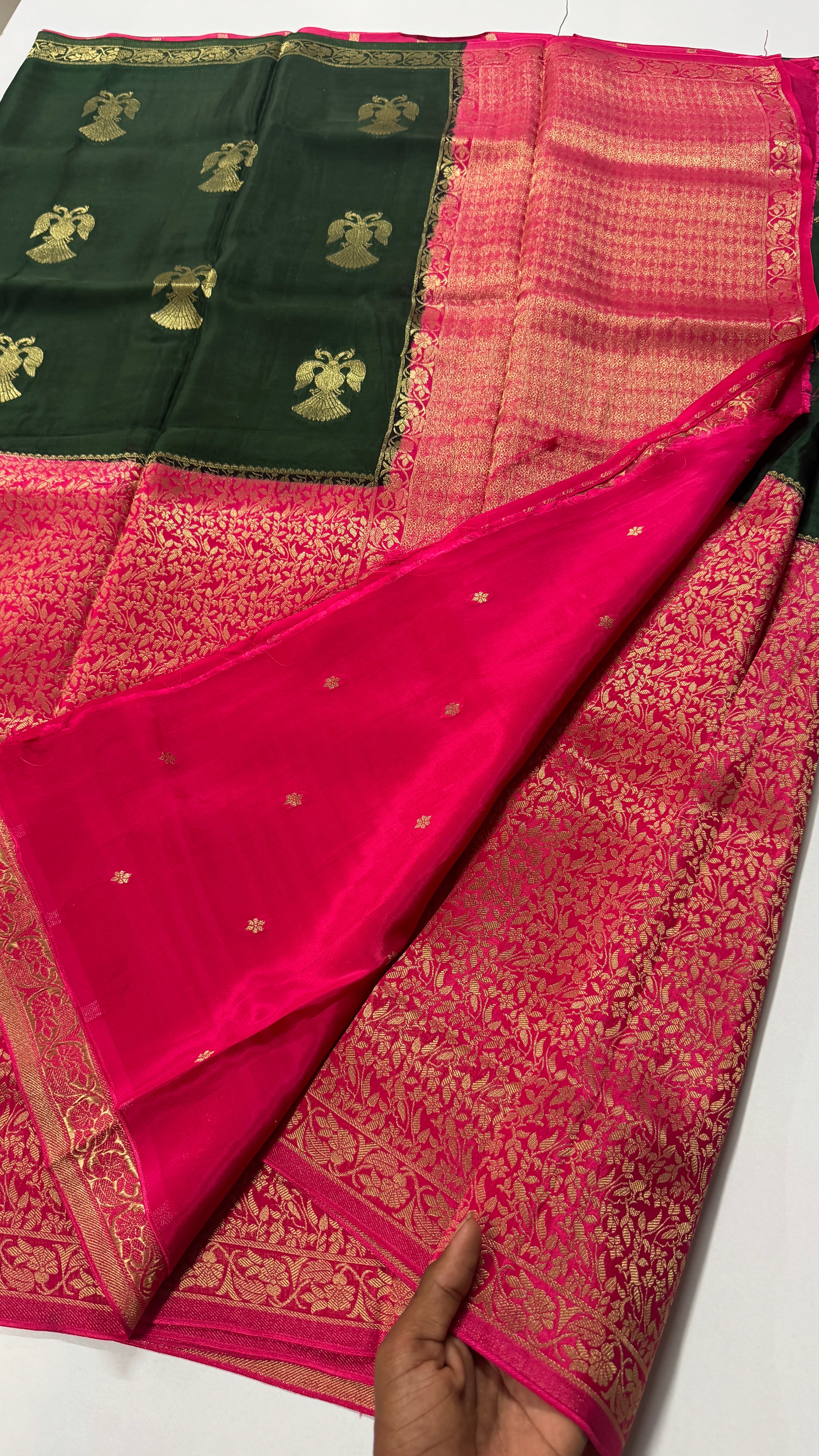 Pure Viscose Ganda Berunda & Jaal Pattern Half N Half Saree - VARAHI113