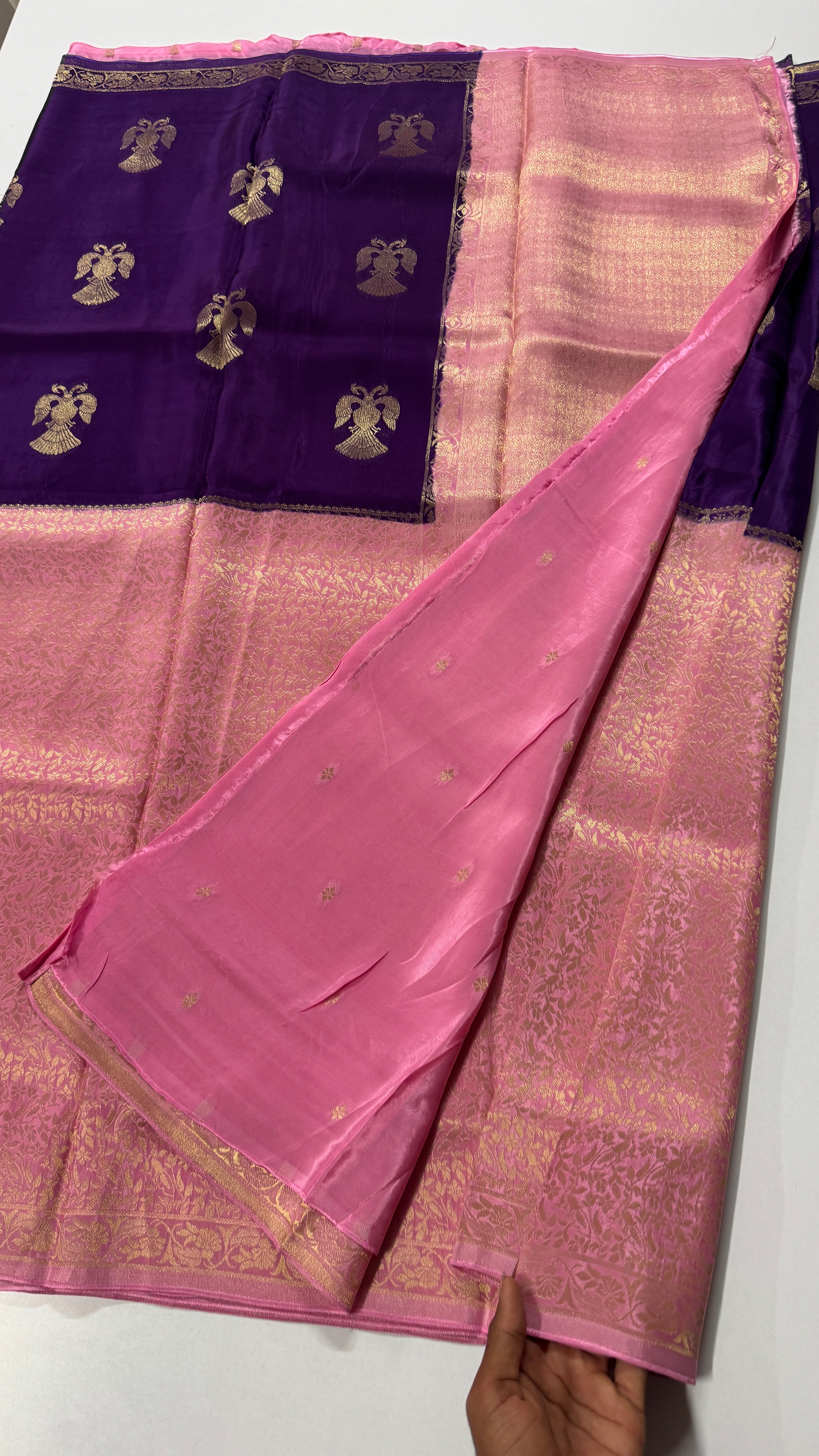 Pure Viscose Ganda Berunda & Jaal Pattern Half N Half Saree - VARAHI113