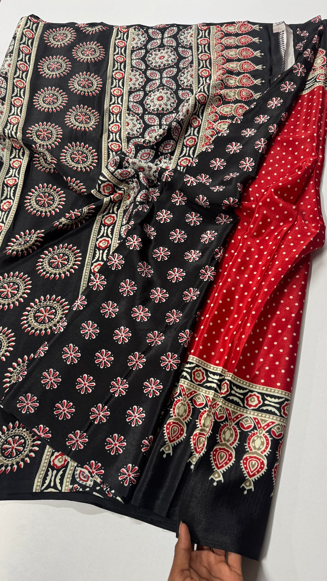 Casual Drape Crepe Fabric Ajrak Printed Saree-VARAHI116