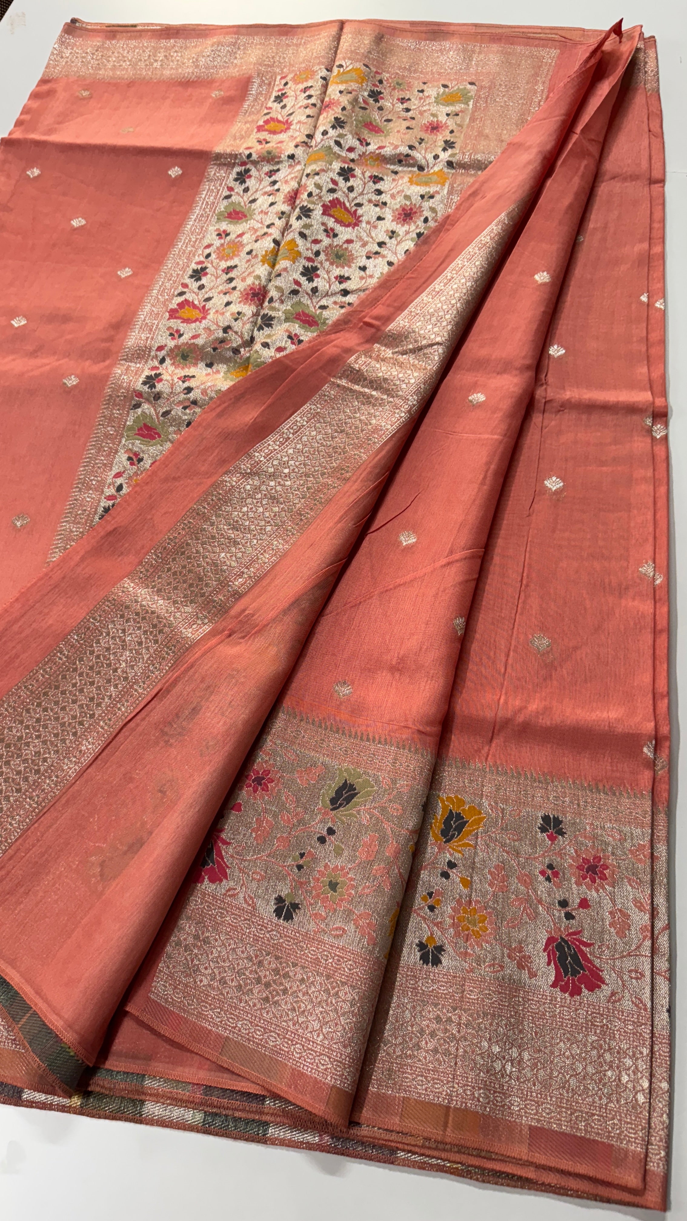 Pure Handloom Viscose Saree – Silver Zari Beauty