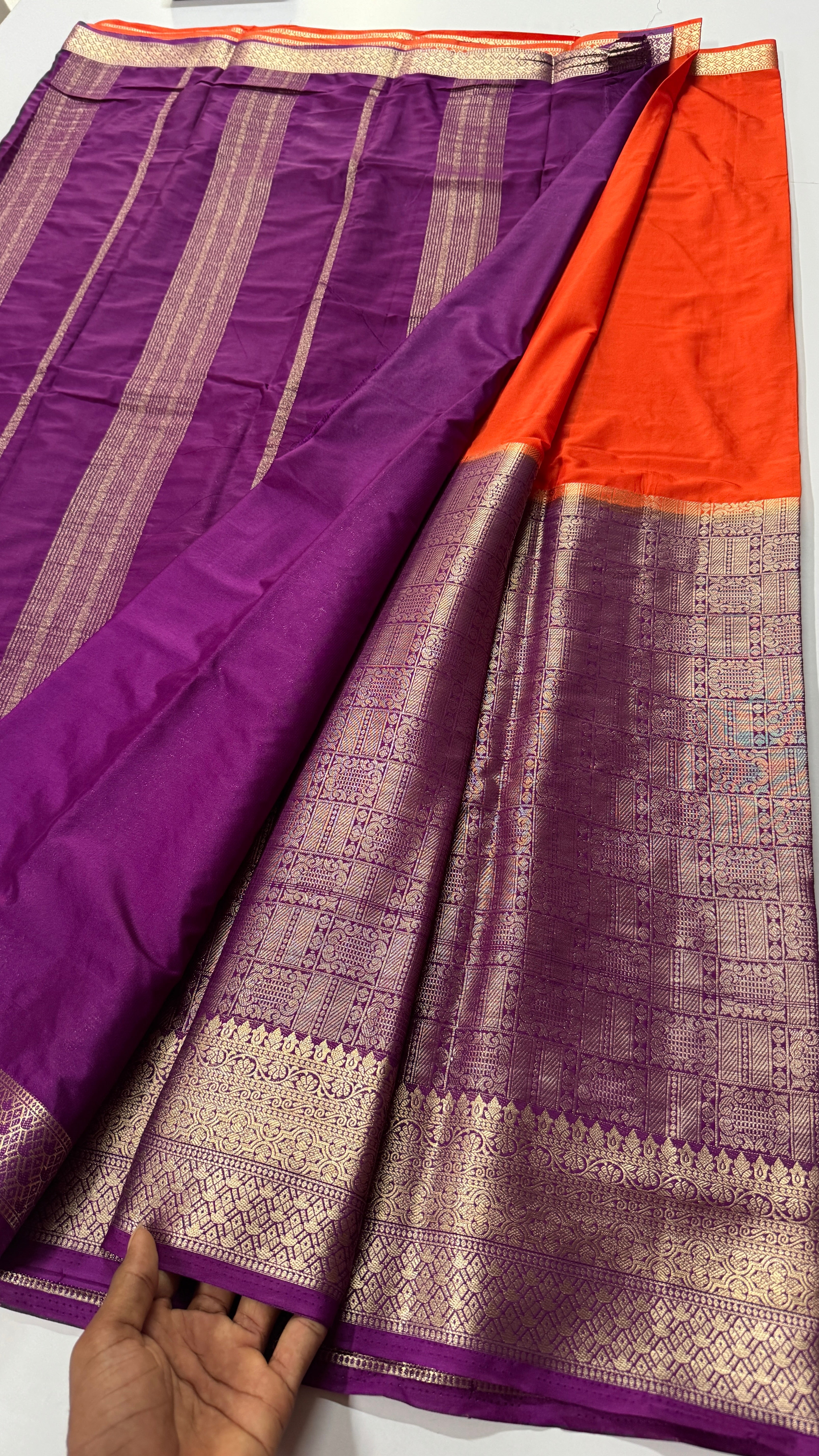 Half n Half Semi Mysore Crepe Silk Saree
