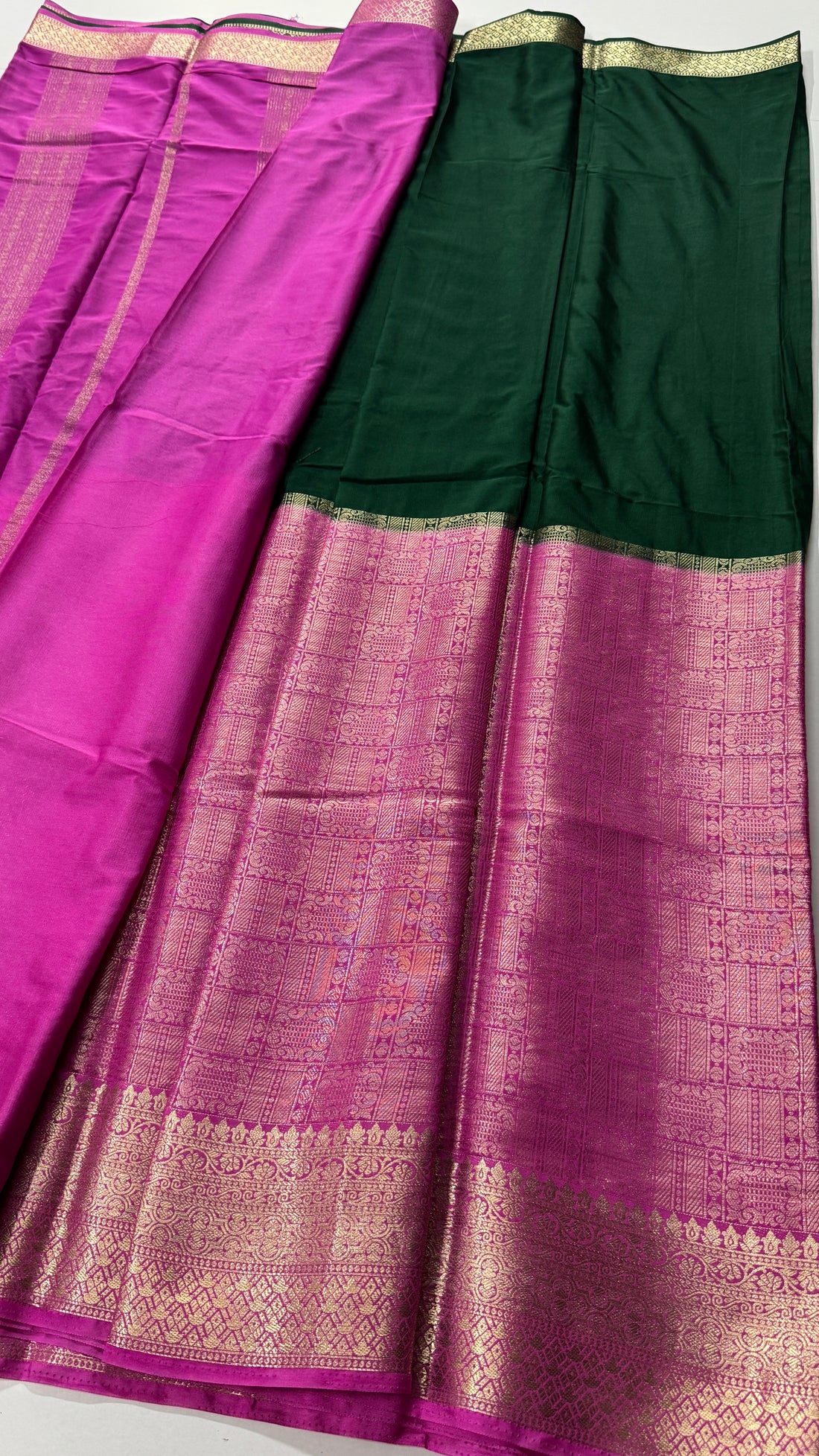 Half n Half Semi Mysore Crepe Silk Saree