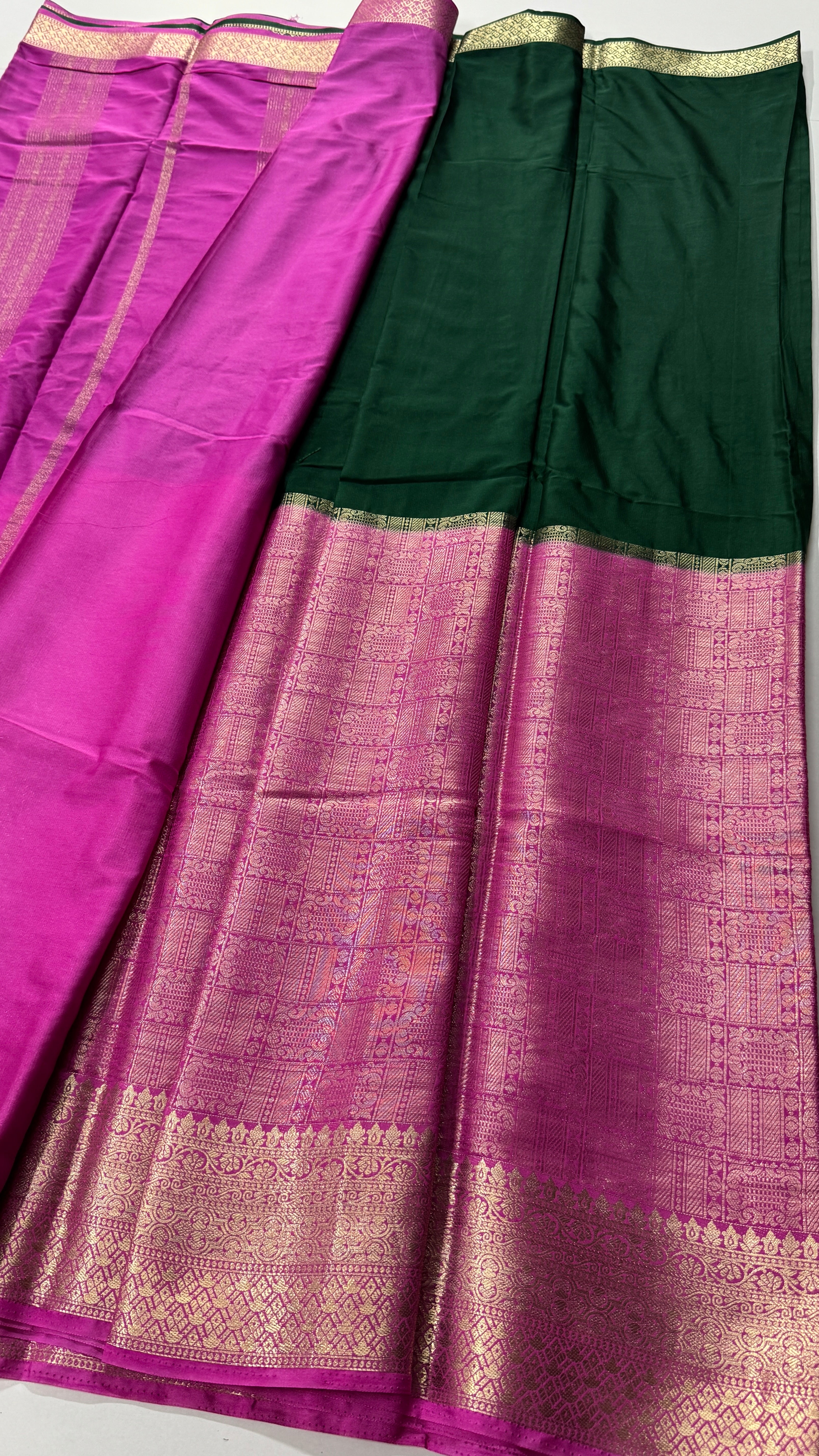 Half n Half Semi Mysore Crepe Silk Saree