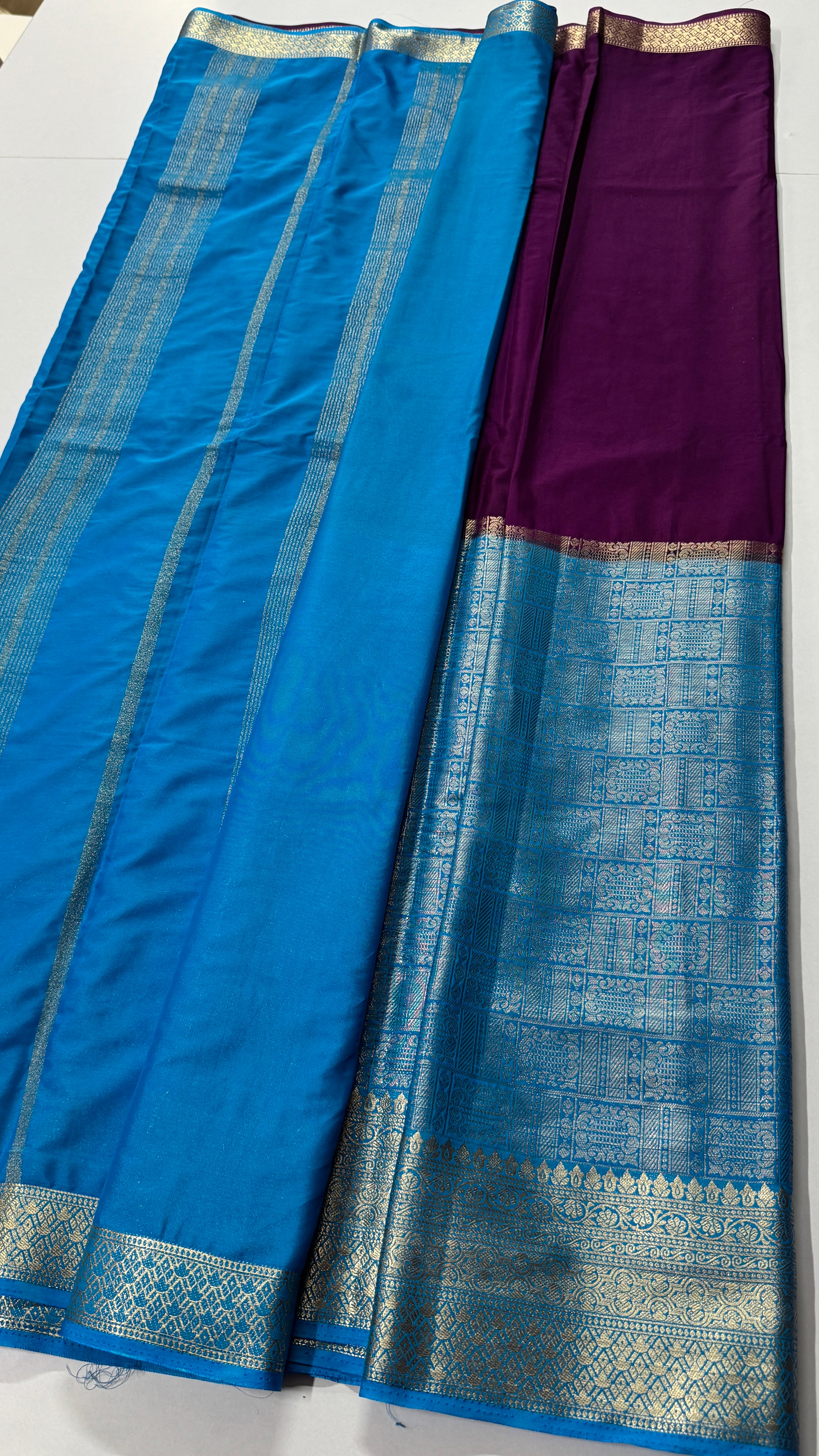 Half n Half Semi Mysore Crepe Silk Saree