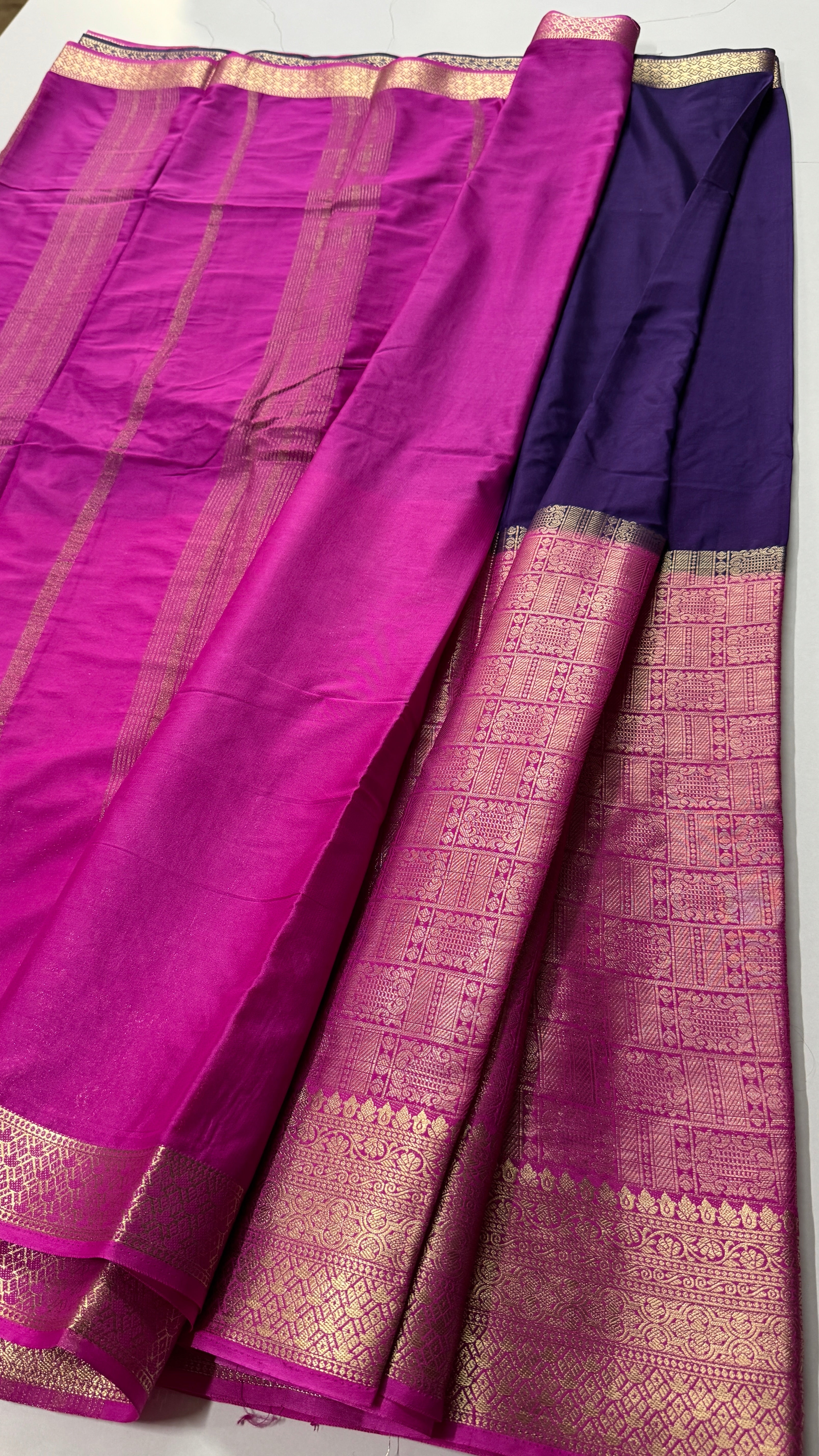 Half n Half Semi Mysore Crepe Silk Saree