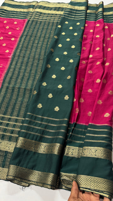 Semi Mysore Crepe Saree in Contrast- Premium