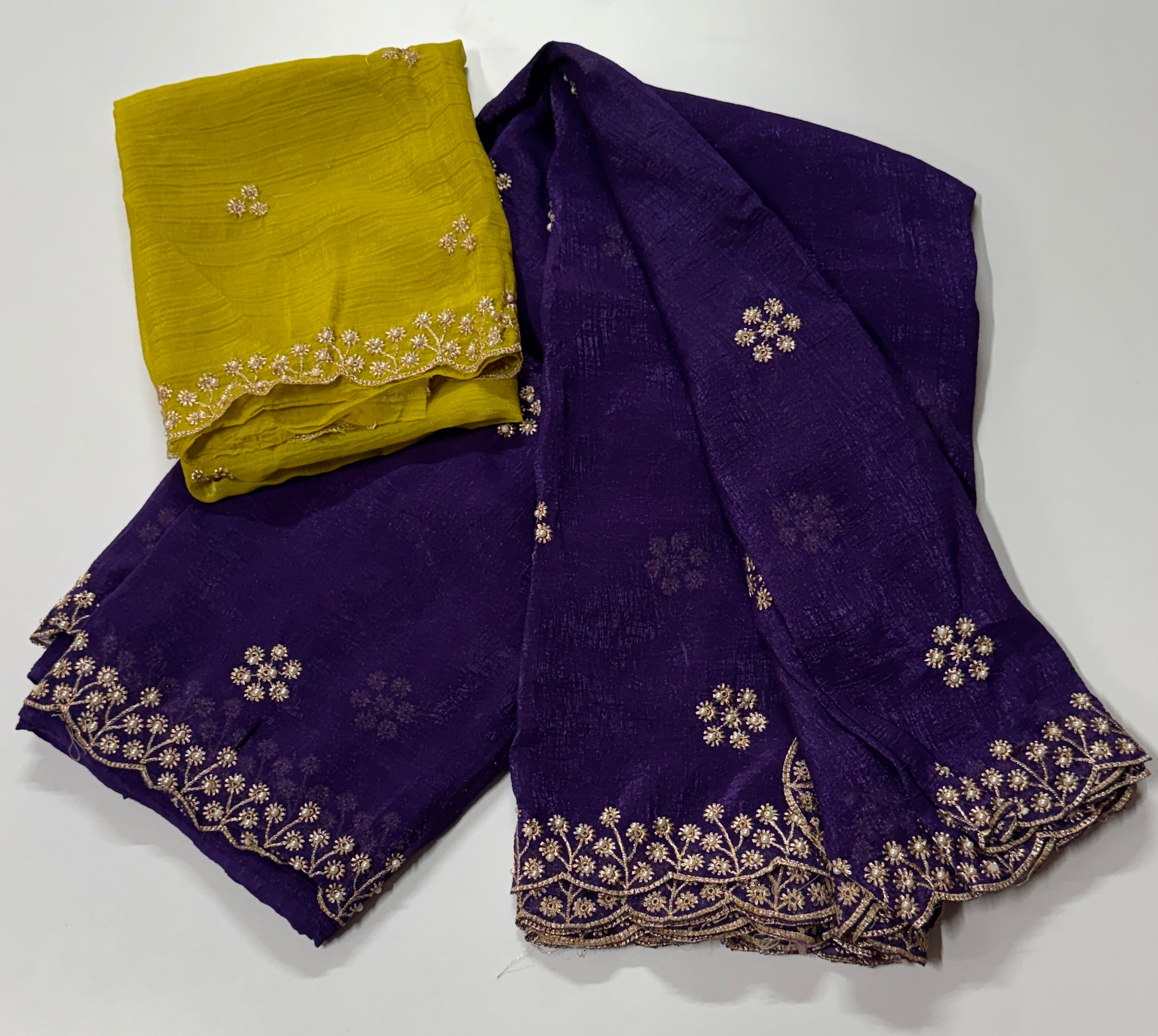 Tissue Saree- Pearl Scallop- Elegant Beauty