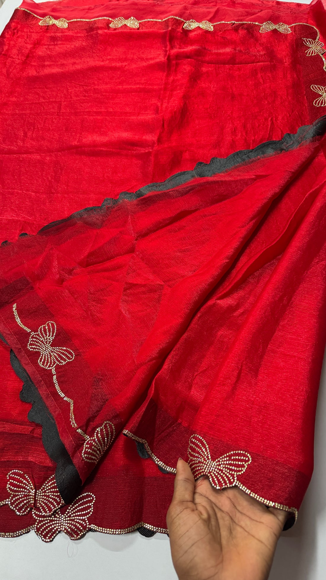 Space Silk Saree – Butterfly Border ✨