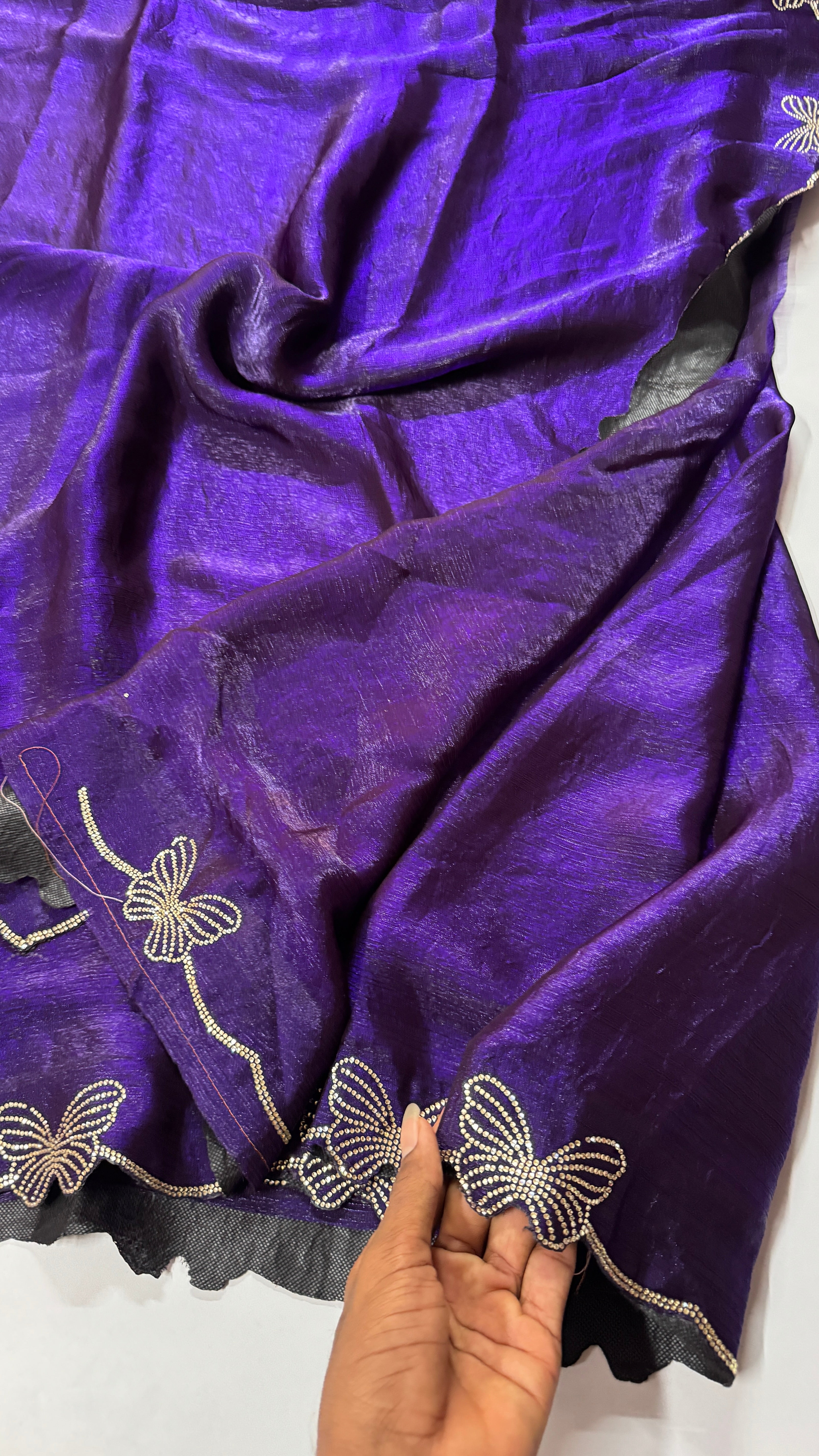 Space Silk Saree – Butterfly Border ✨