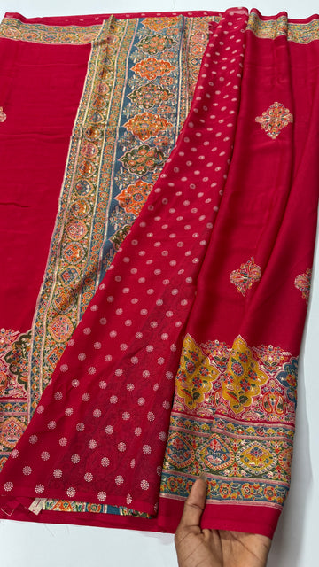 Georgette Pashmina Foil Printed Saree-VARAHI026