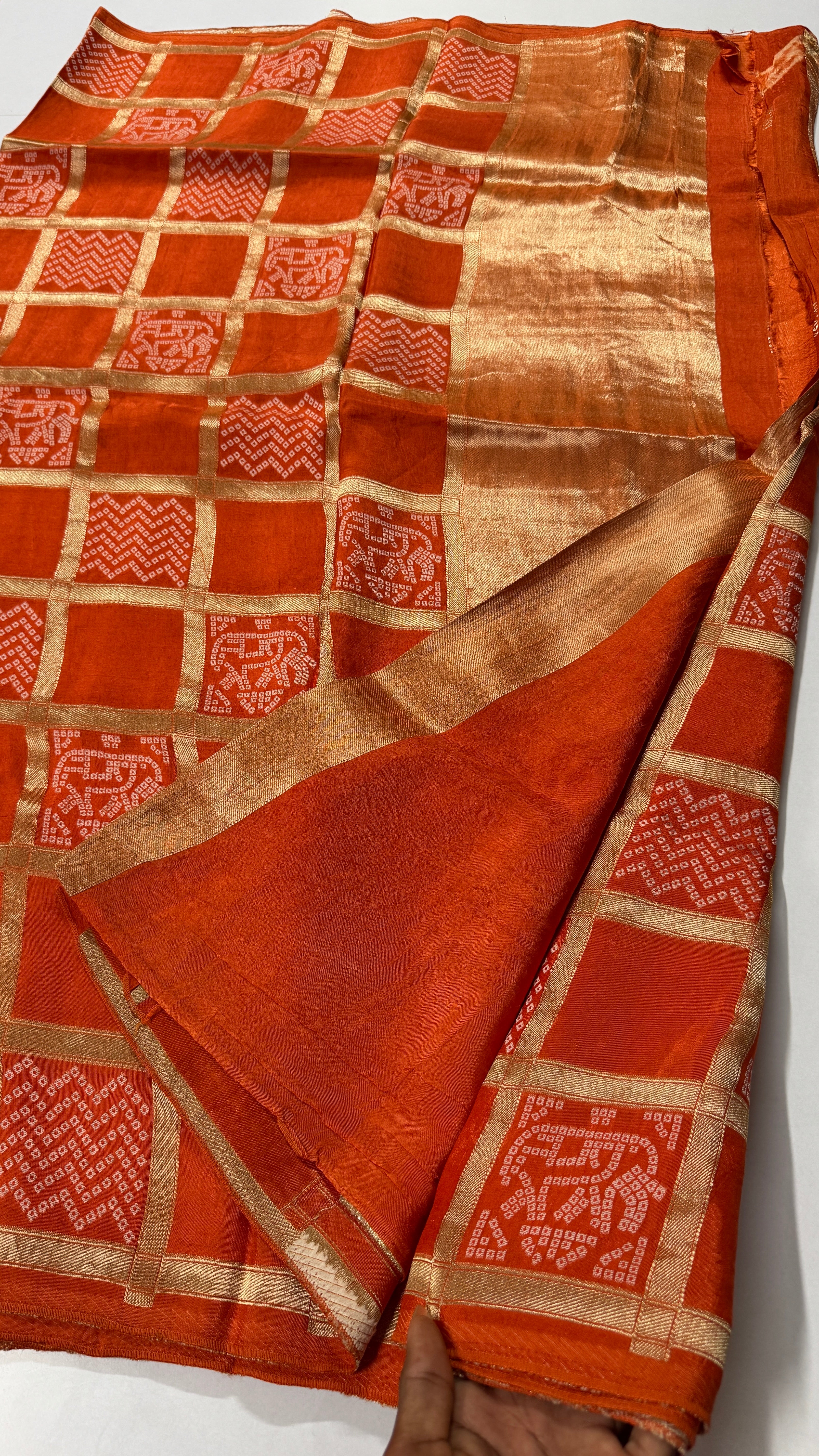 Modal Bandhini Patterned Saree – Pure Viscose Fabric-VARAHI025