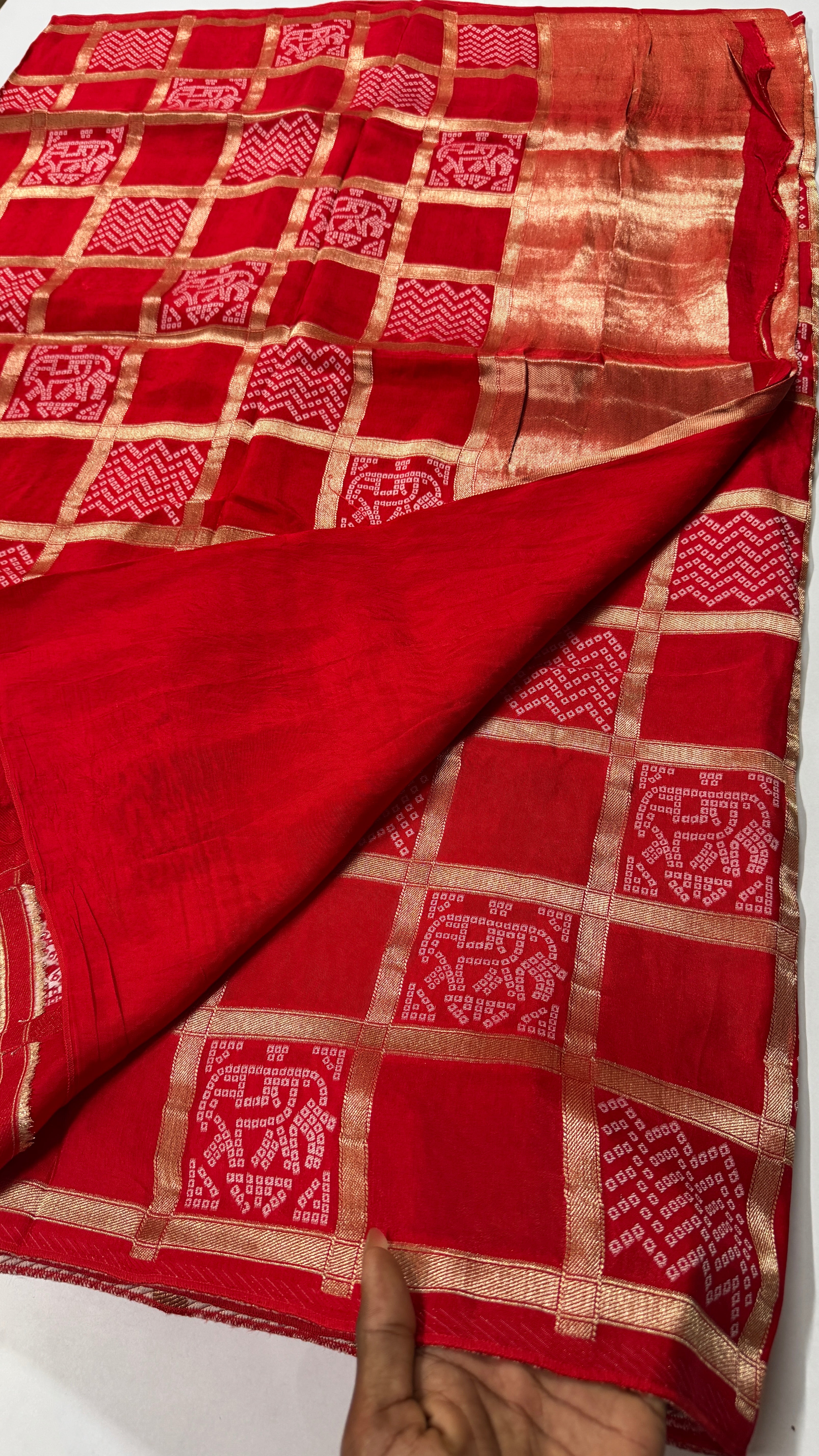 Modal Bandhini Patterned Saree – Pure Viscose Fabric-VARAHI025