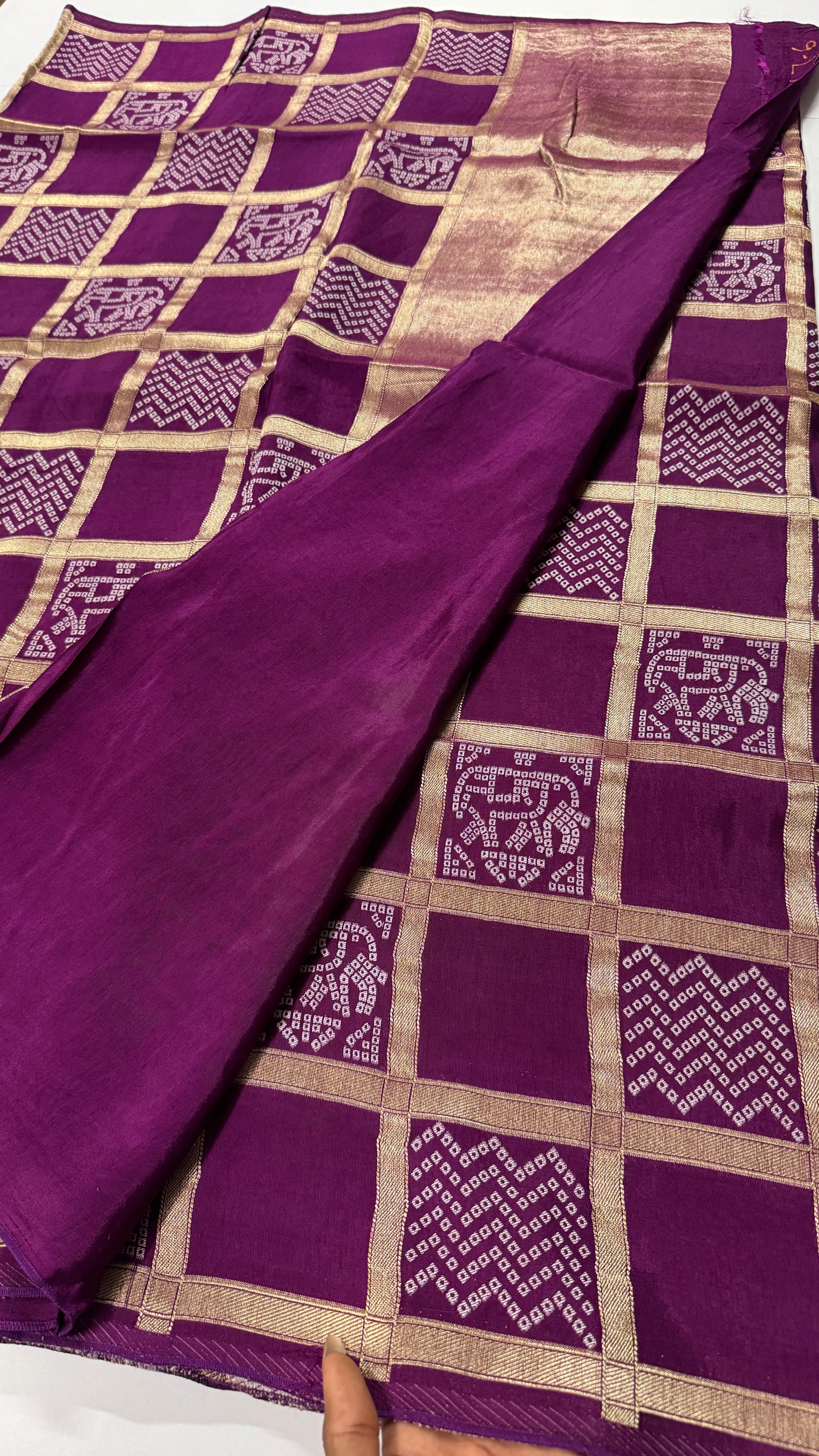 Modal Bandhini Patterned Saree – Pure Viscose Fabric-VARAHI025