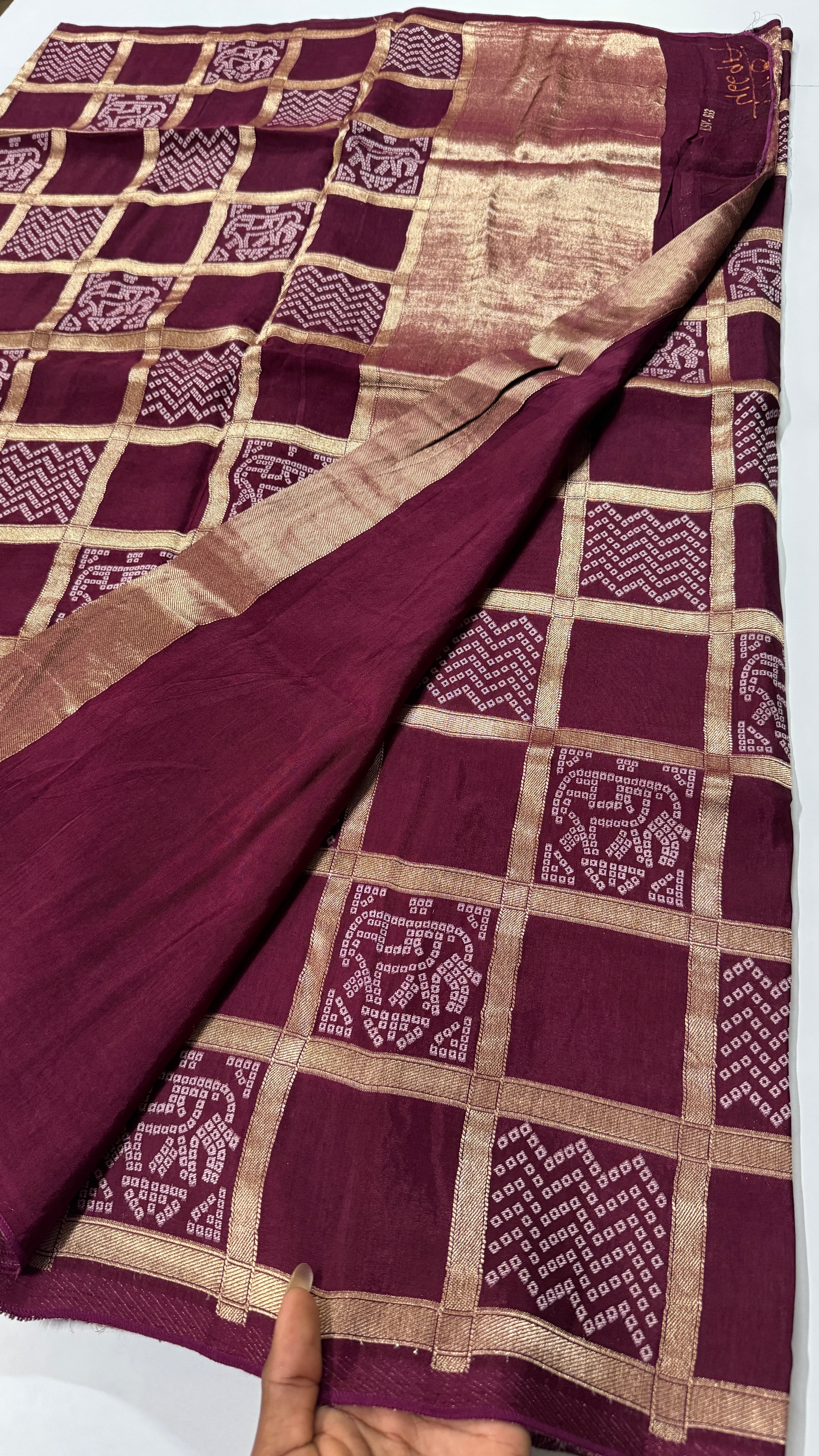 Modal Bandhini Patterned Saree – Pure Viscose Fabric-VARAHI025
