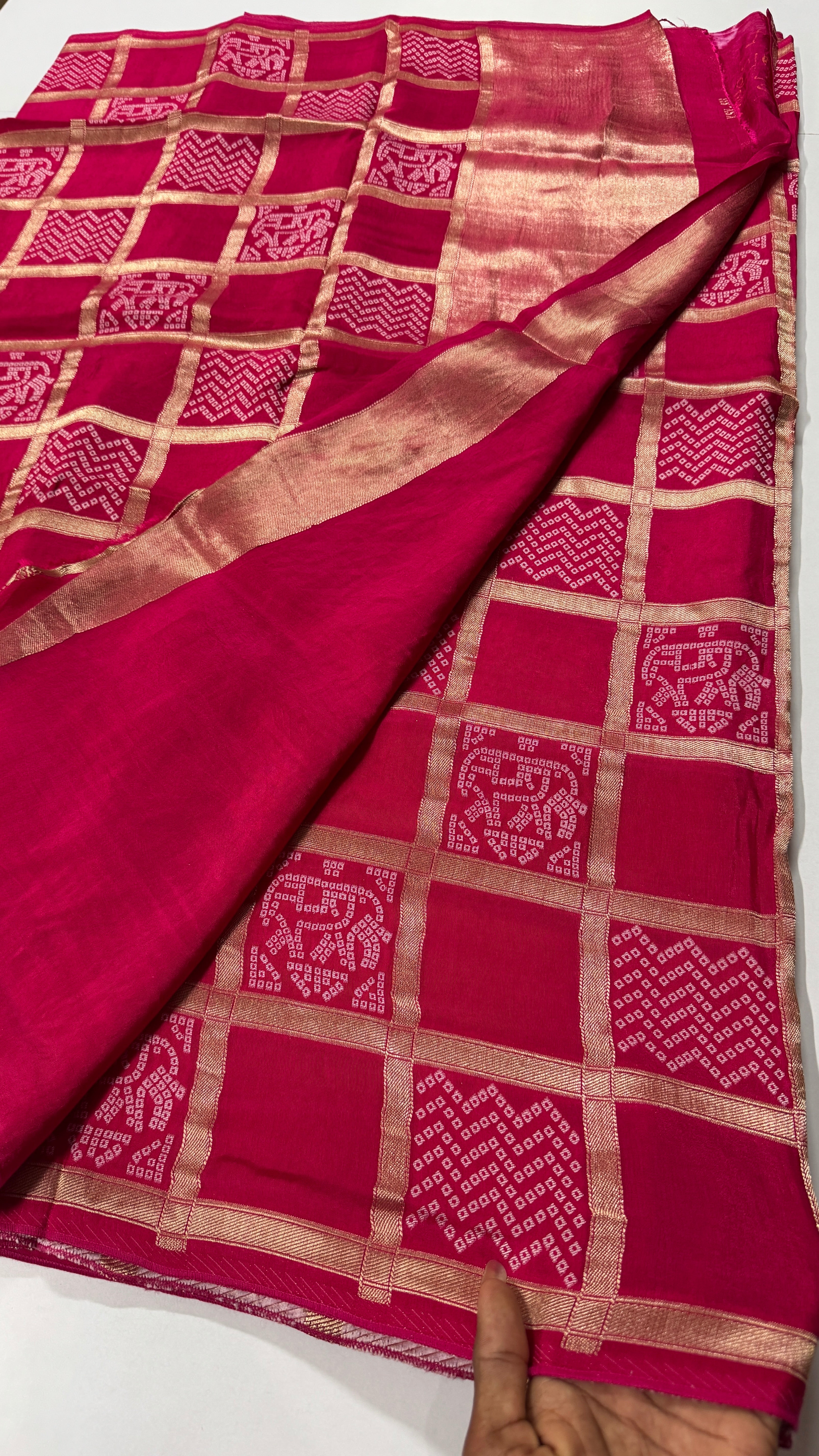 Modal Bandhini Patterned Saree – Pure Viscose Fabric-VARAHI025