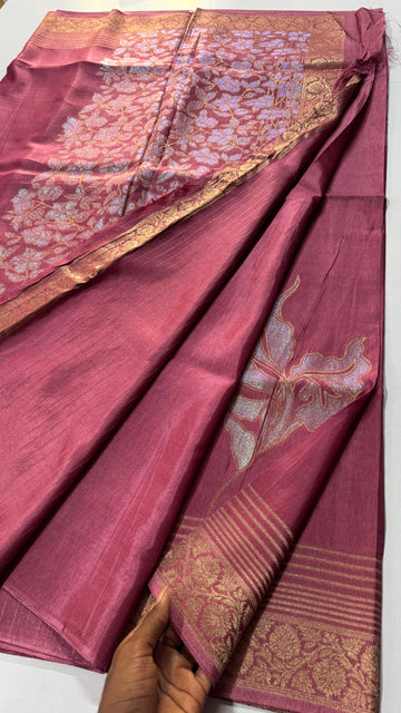 RAW MANGO SAREE – GLITTERY LEAF DESIGN-VARAHI034