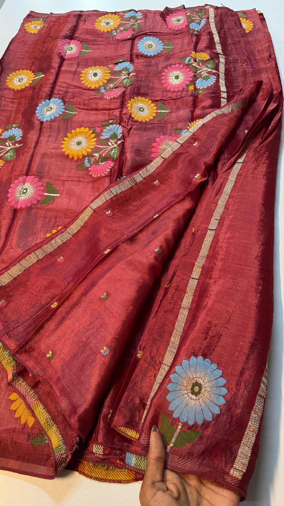 Pure Chinnon Georgette • Meenakari Magic-VARAHI040