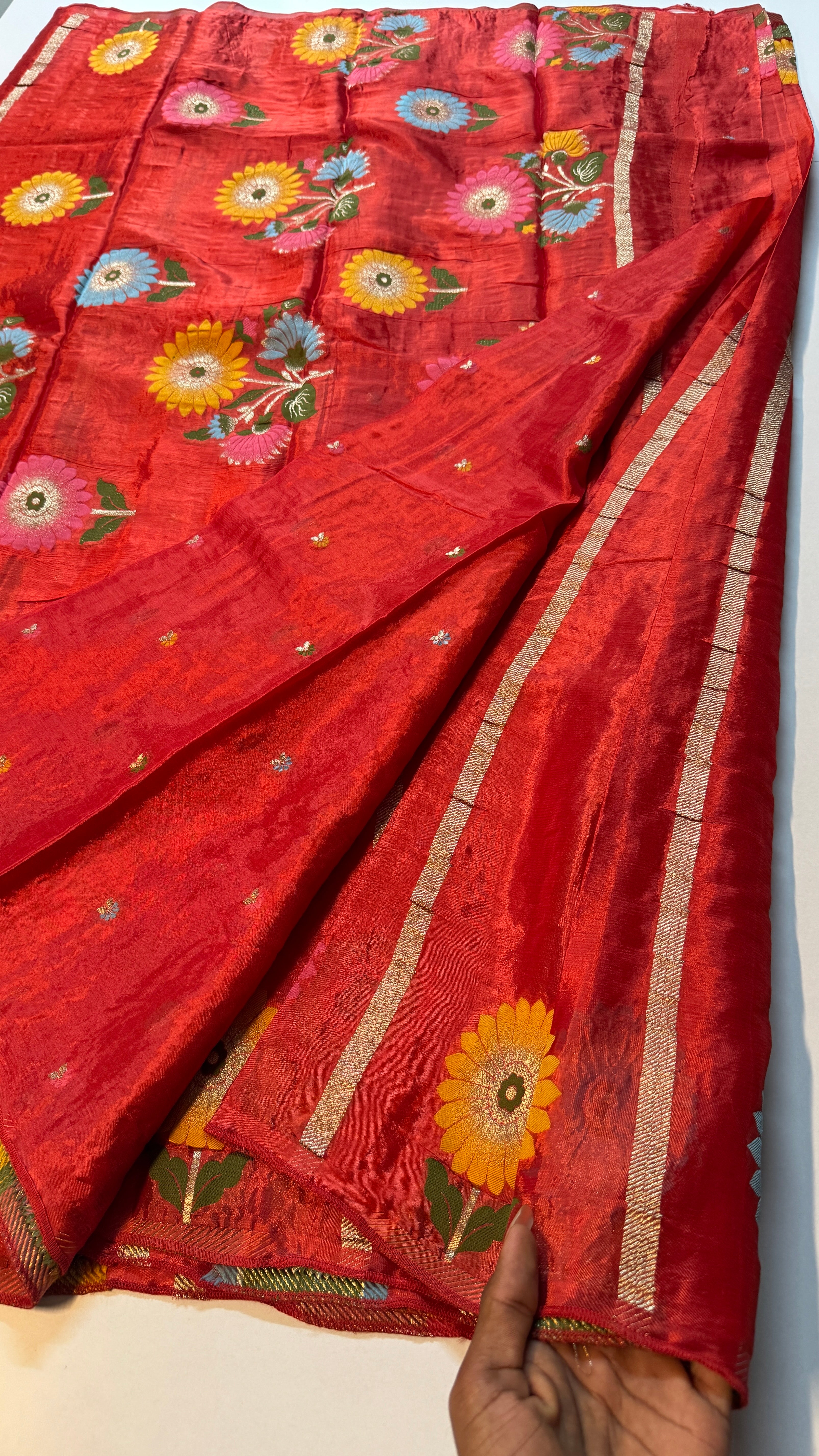 Pure Chinnon Georgette • Meenakari Magic-VARAHI040